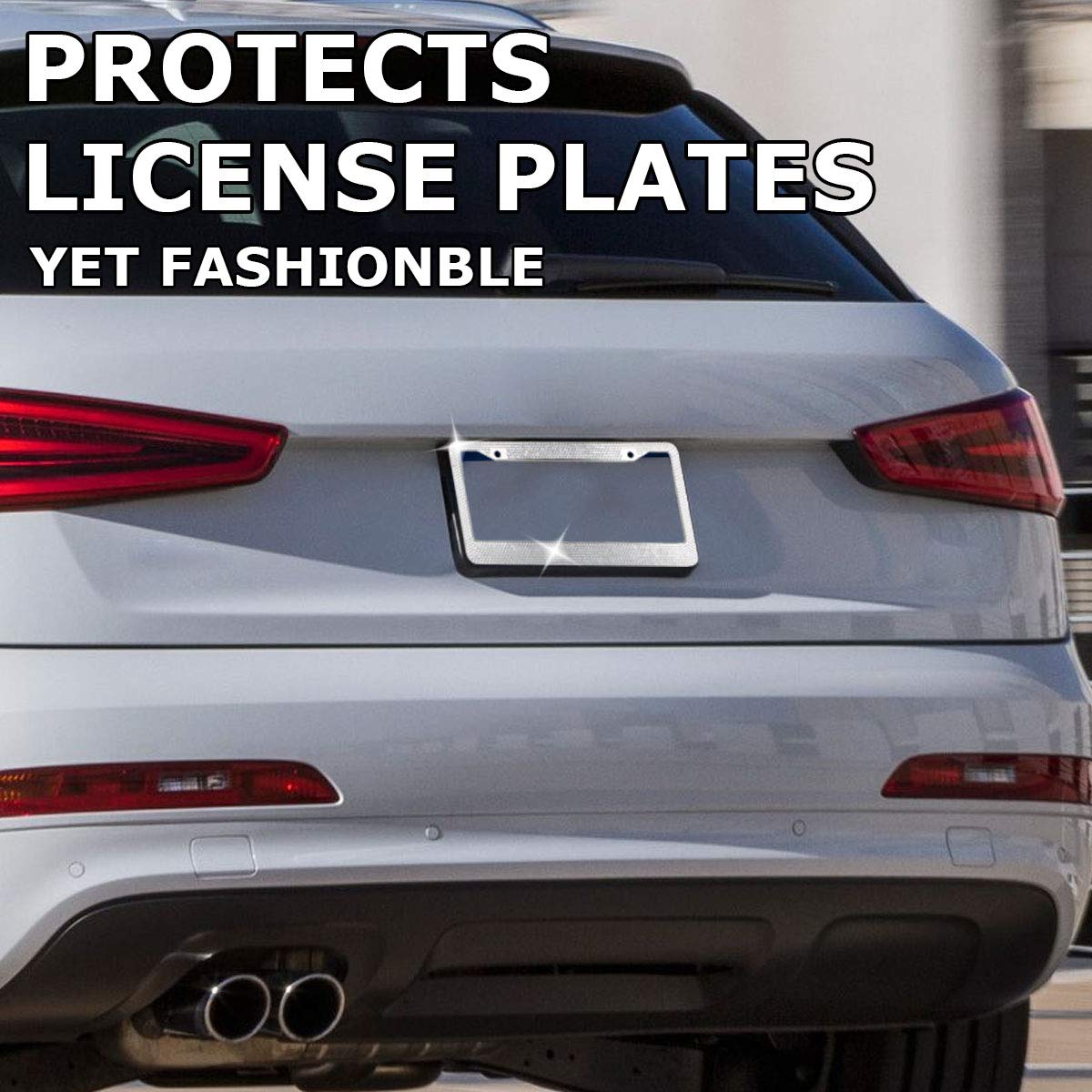 VaygWay Chrome License Plate Frame with Mounting Screws - Durable Car Accessory for Customizing Your Vehicle (Perfect for Cars, Trucks & SUVs)