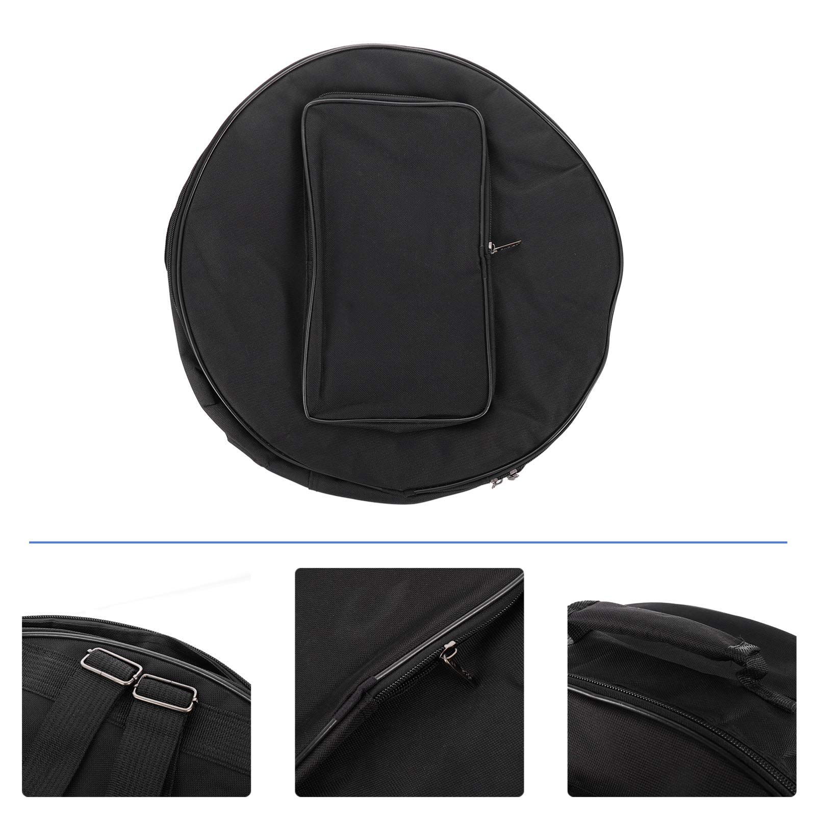 13-14 Inch Black Travel Backpack for Drum Practice Pad & Cymbal - Portable Drum Set Bag with Durable Cloth Material - Perfect for Musicians, Drummers & Band Practice On-The-Go