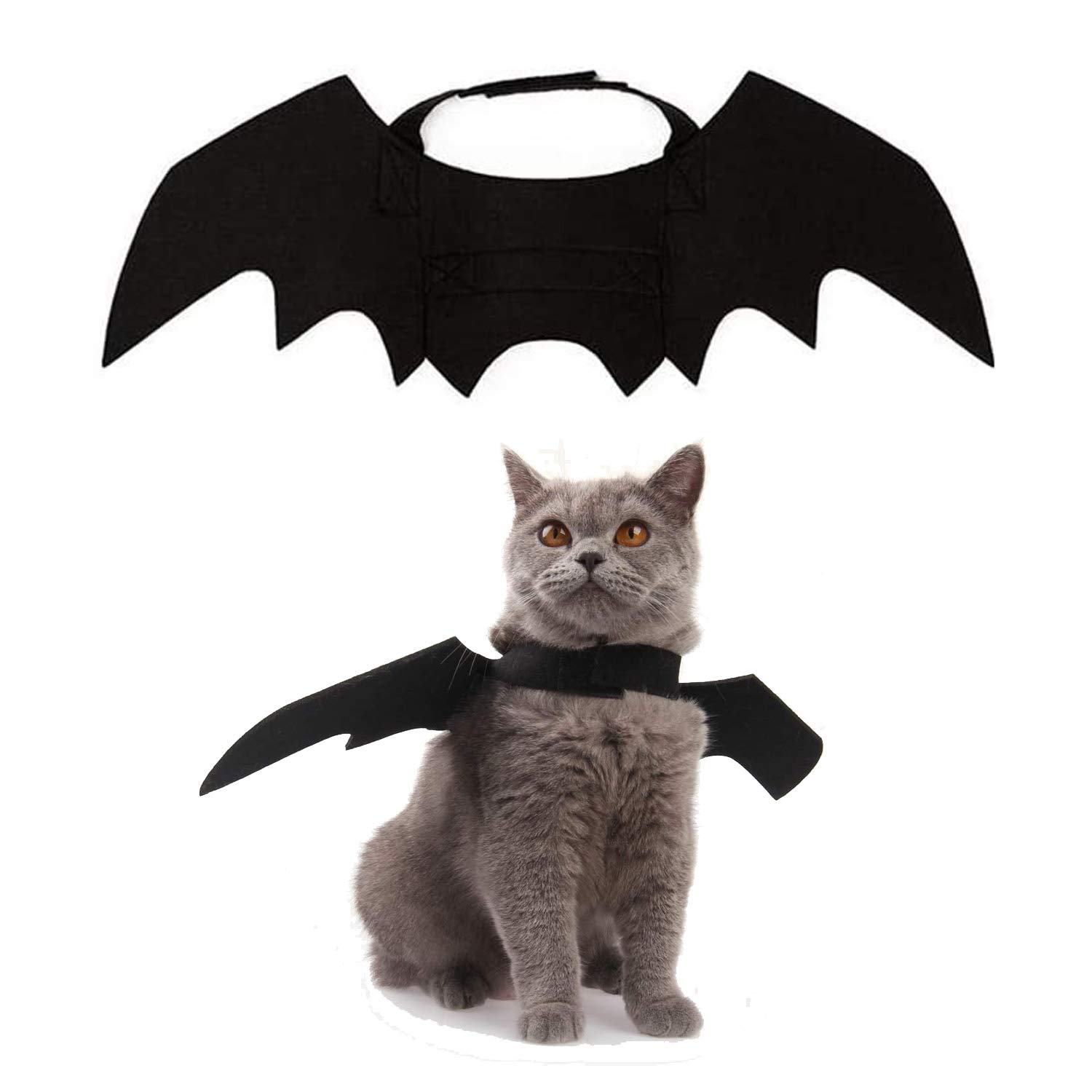Black Cat Bat Wings for Halloween - Pet Costume Accessories for Cats & Small Dogs | Perfect for Halloween Parties, Cosplay & Dress Up Fun