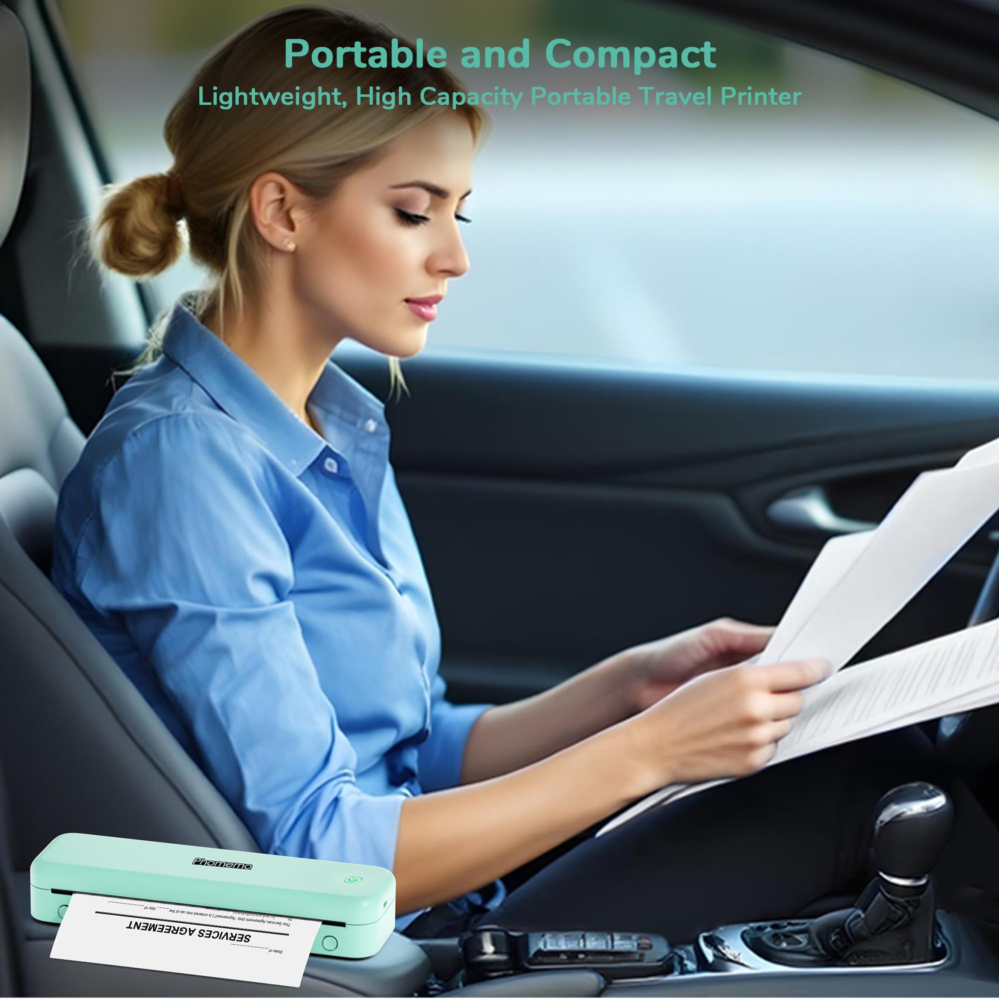 Phomemo M834 Wireless Bluetooth Thermal Printer - Portable Inkless Printer for Travel, Office, School & Home | 8.5