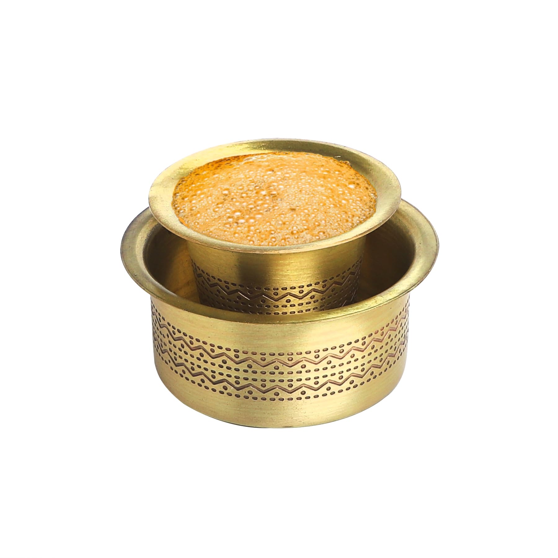 South Indian Brass Coffee Set - Dabra Cup & Tumbler for Filter Coffee | Home & Cafe Use
