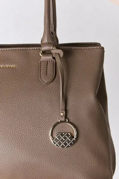 David Jones Structured Leather Handbag for Women - Premium Genuine Leather Tote Bag with Shoulder Strap - Perfect for Work, Travel & Everyday Use