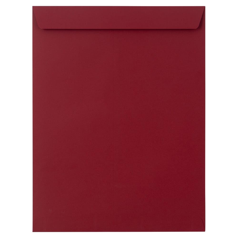LUXPaper 10 x 13 Open End Envelopes - Peel & Press Self Seal, Garnet Red, 80lb Text Weight (Pack of 500) - Perfect for Wedding Invitations, Business Mailings & Greeting Cards
