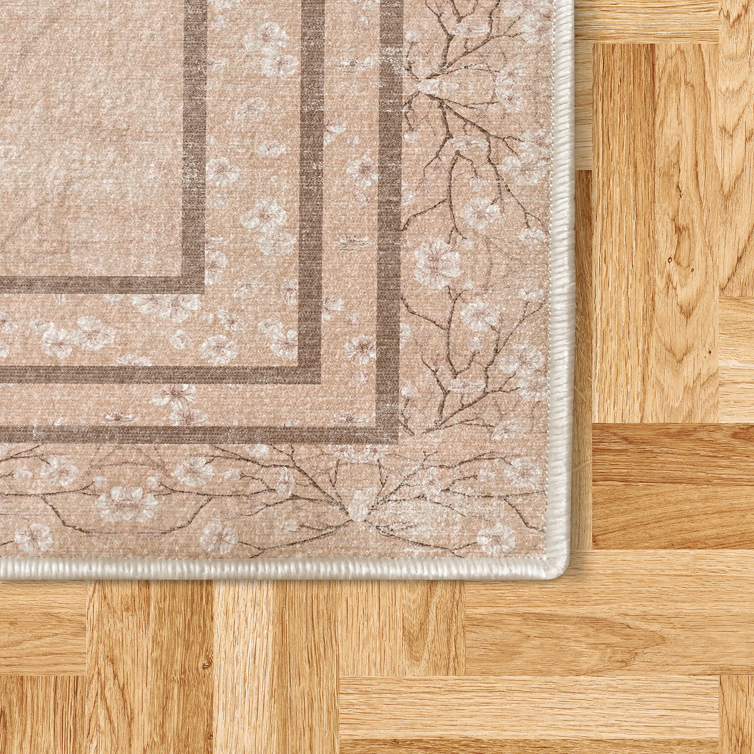 Ambesonne Floral Area Rug - 4'x5'5