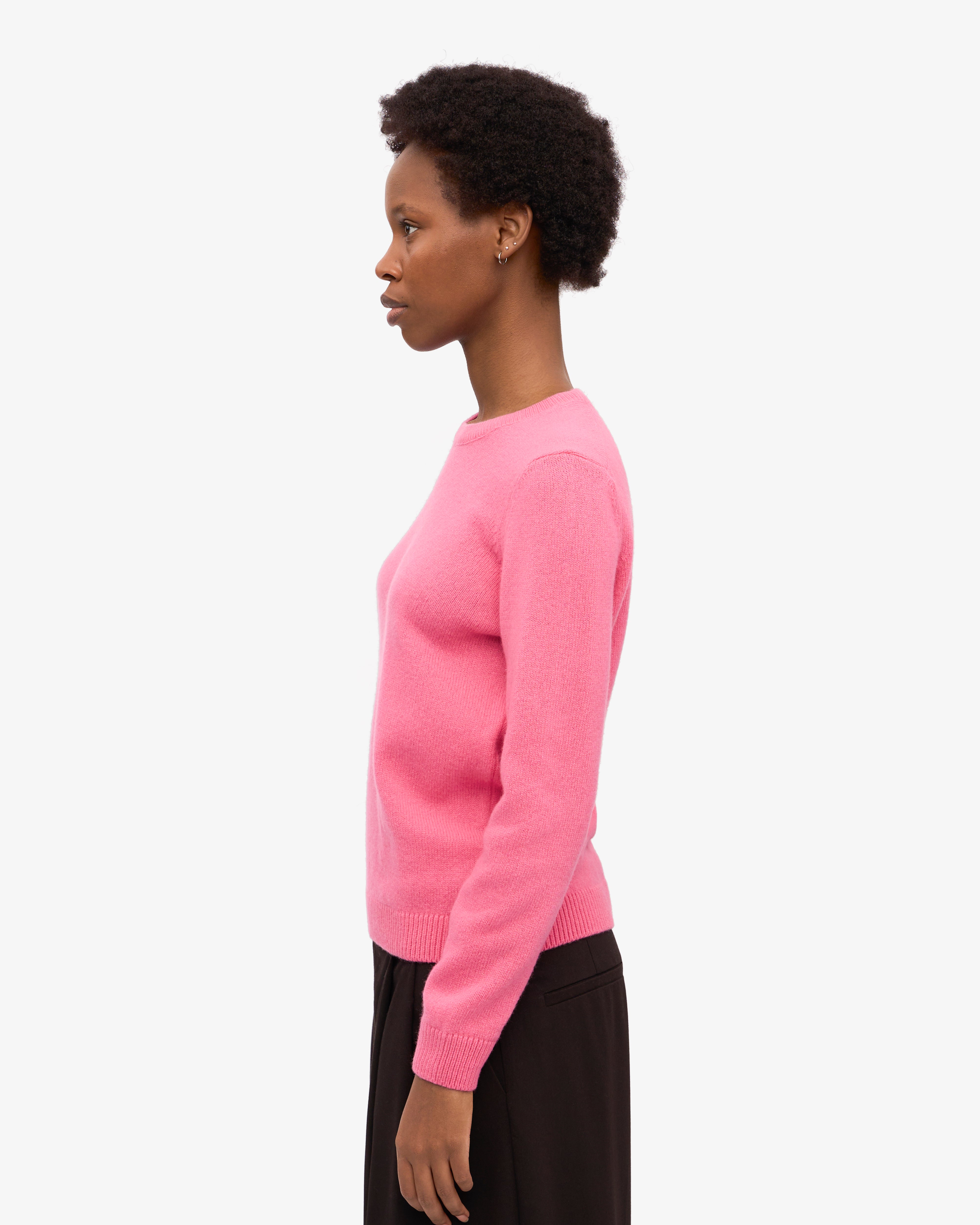 Women's Classic Merino Wool Crew Neck Sweater - Soft & Warm Winter Knitwear in Bubblegum Pink | Perfect for Office, Casual Outfits & Cold Weather Layering