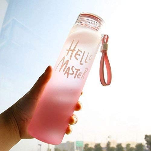 Maxismart Hello-Master Borosilicate Glass Water Bottle - 1L BPA-Free, Leak-Proof, Durable for Hot & Cold Drinks - Perfect for Home, Office, Gym, Hiking, Travel & Outdoor Activities (Clear, Pack of 1)