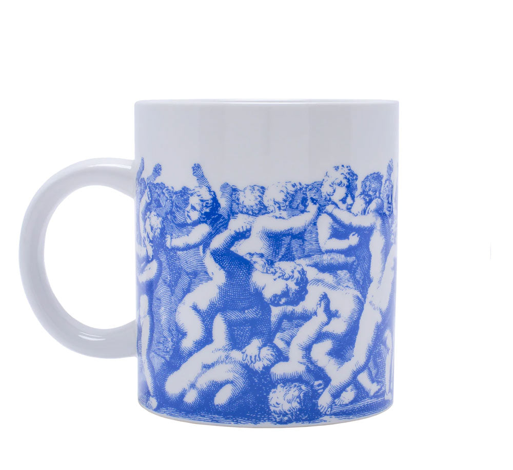 Cherub Fight Coffee Mug - Funny Angel Battle Design Ceramic Cup for Tea & Coffee Lovers - Perfect Gift for Office, Home Use & Gag Gifts