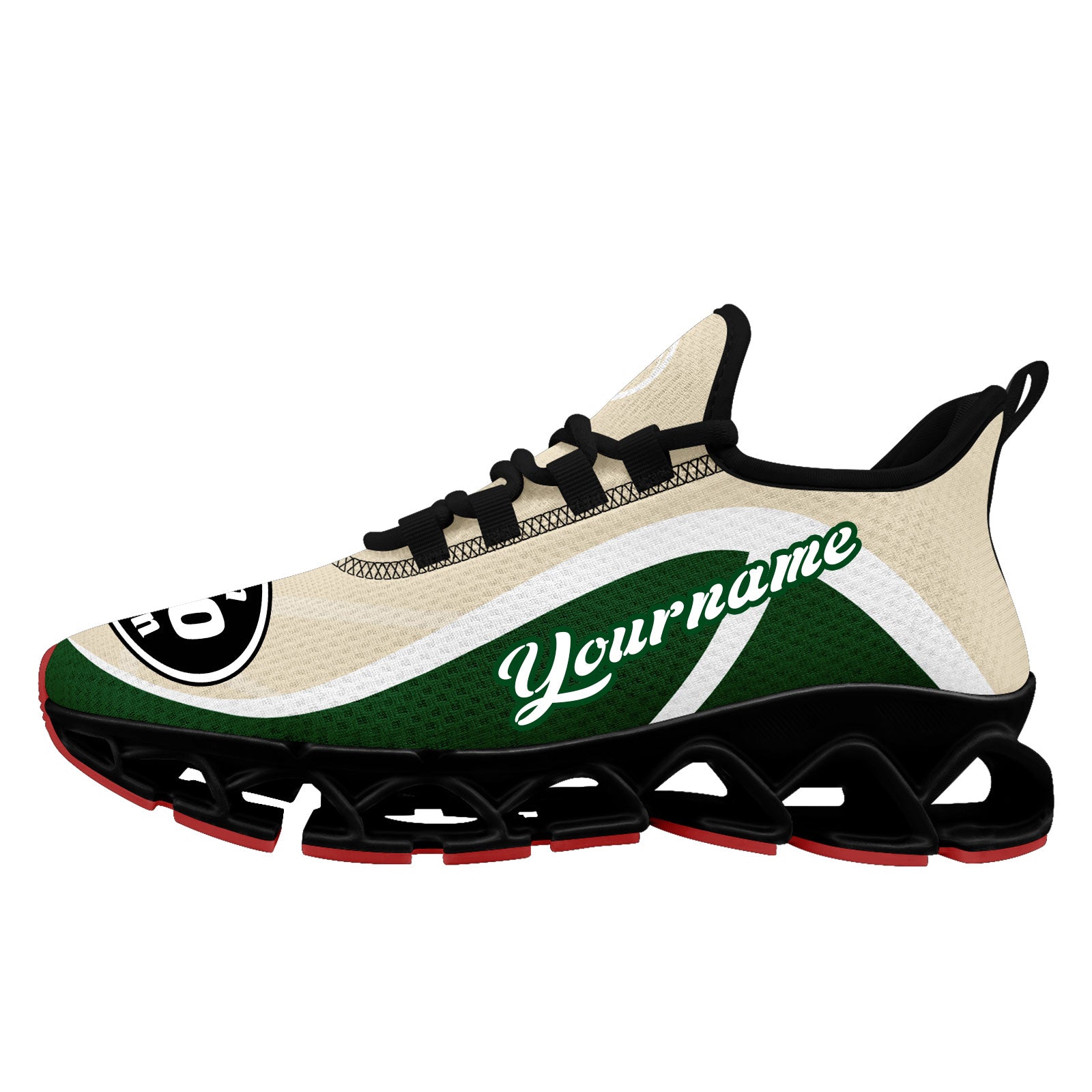 Custom Green Cream Maxsoul Sneakers - Personalized Comfort Shoes FN003XD D020391 Size 14 | Trendy Casual Wear for Men & Women, Perfect for Walking, Gym, and Street Fashion