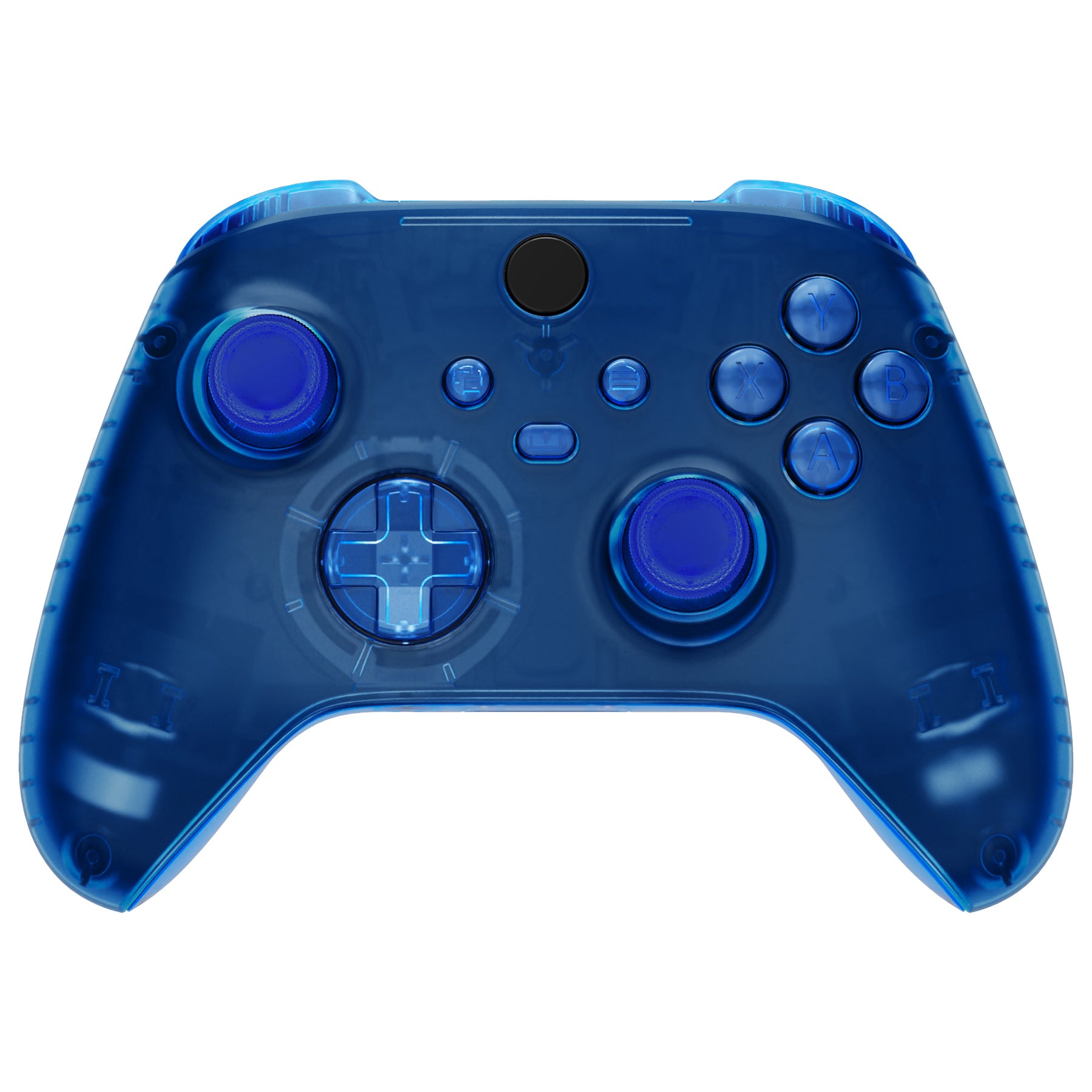eXtremeRate Full Set Transparent Blue Housing Shell Case with Buttons for Xbox Series X & S Controller - Perfect for Gaming, Customization & Replacement Parts