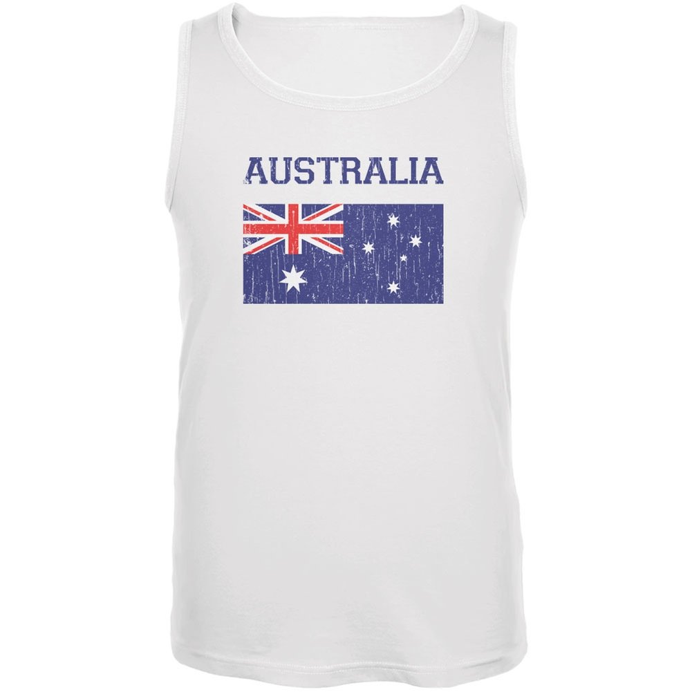 Distressed Australia Flag Soccer World Cup Tank Top for Men - Medium Size | Perfect for Fans, Sports Events & Casual Wear