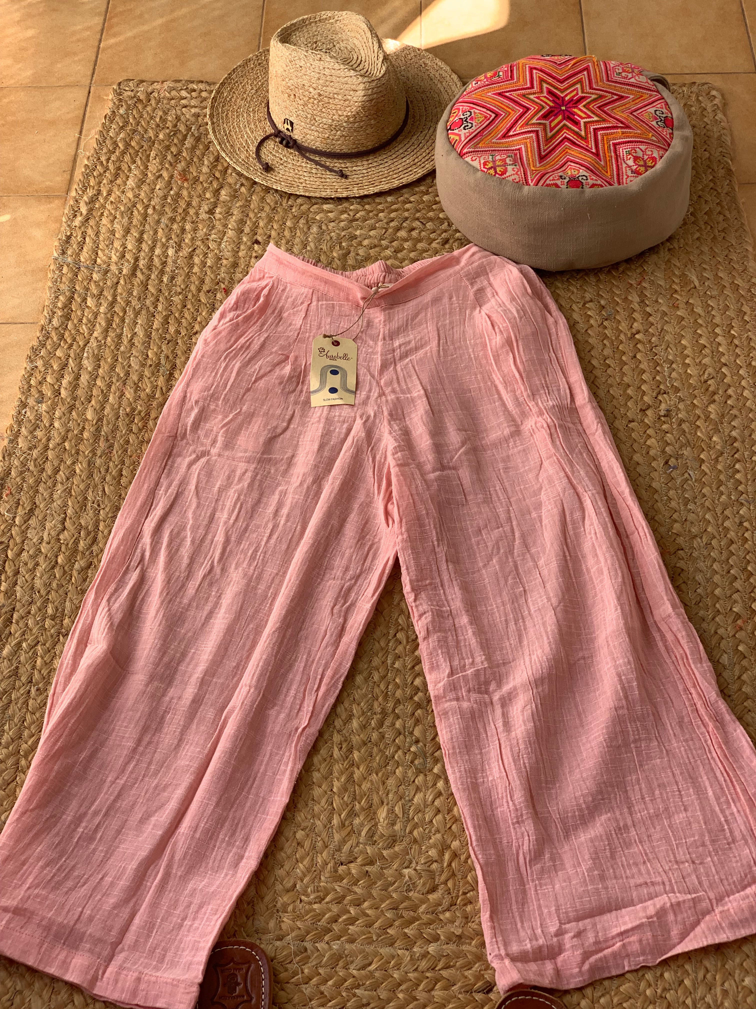 Flat Front Trousers in Soft Pink - Comfortable Women's Dress Pants for Office, Business Casual & Everyday Wear
