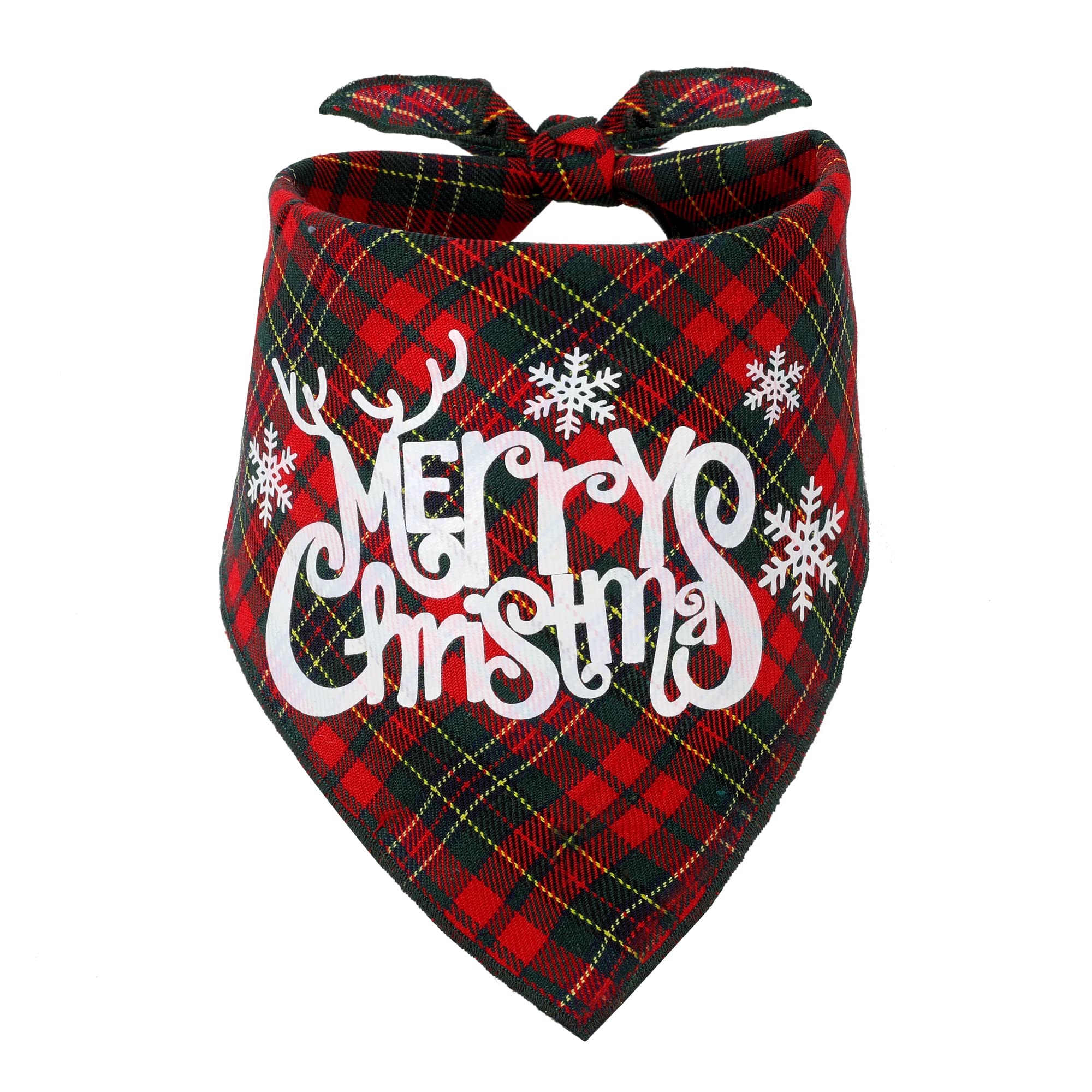 2 Pack Christmas Pet Bandanas for Dogs & Cats - Holiday Triangle Scarf Bibs for Small, Medium, Large Pets - Perfect for Christmas Photos, Pet Parties & Festive Celebrations