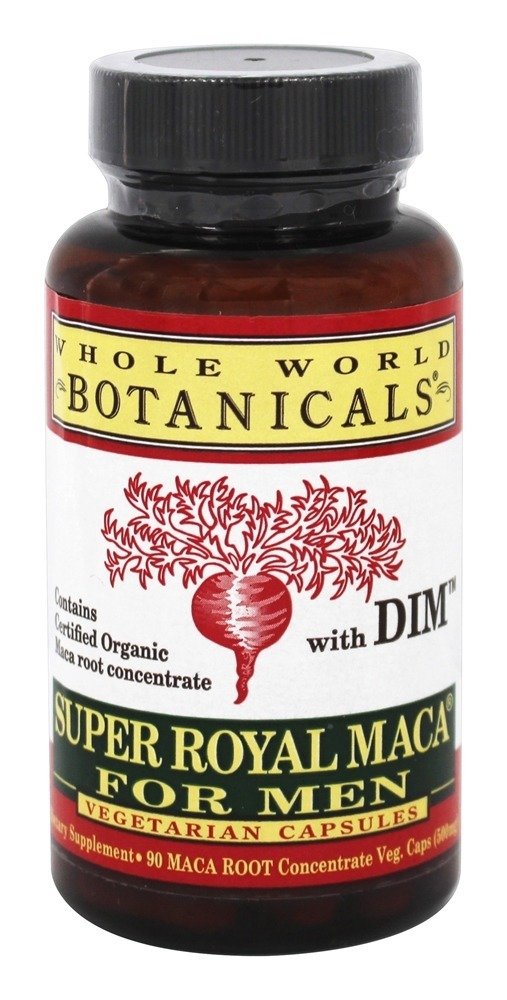 Whole World BOTANICALS Super Royal Maca Root Capsules for Men - 90 Count | Natural Energy & Vitality Supplement | Supports Stamina & Performance
