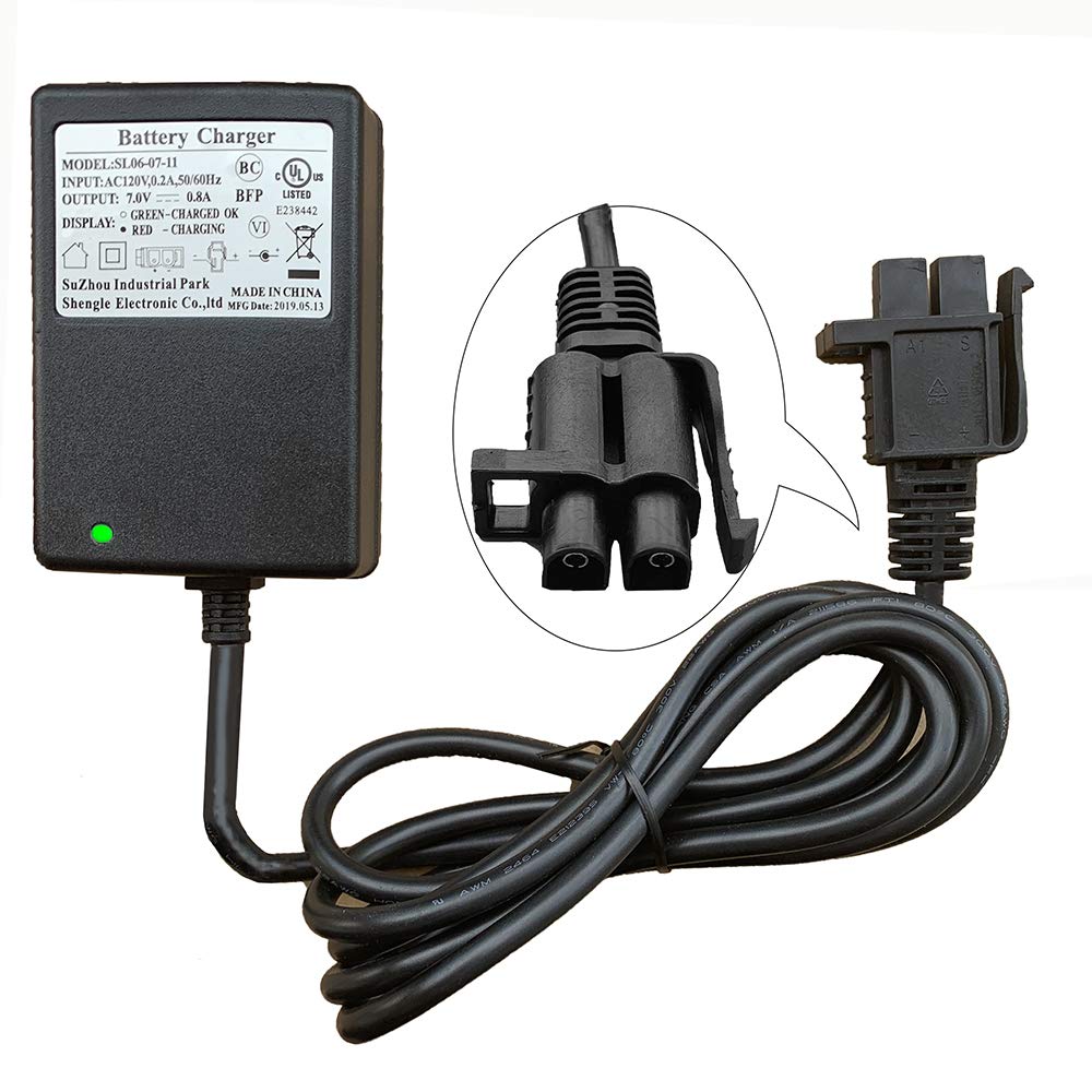 7V 0.8A 6V Electric Vehicle Charger Adapter - Replacement Power Cord for Ride-On Toys, Princess Cars, Batman Vehicles & Toy Story Cars | Compatible with YFZ450, Mercedes A45 | Perfect for Kids' Electric Toy Cars, Scooters & Battery-Powered Vehicles