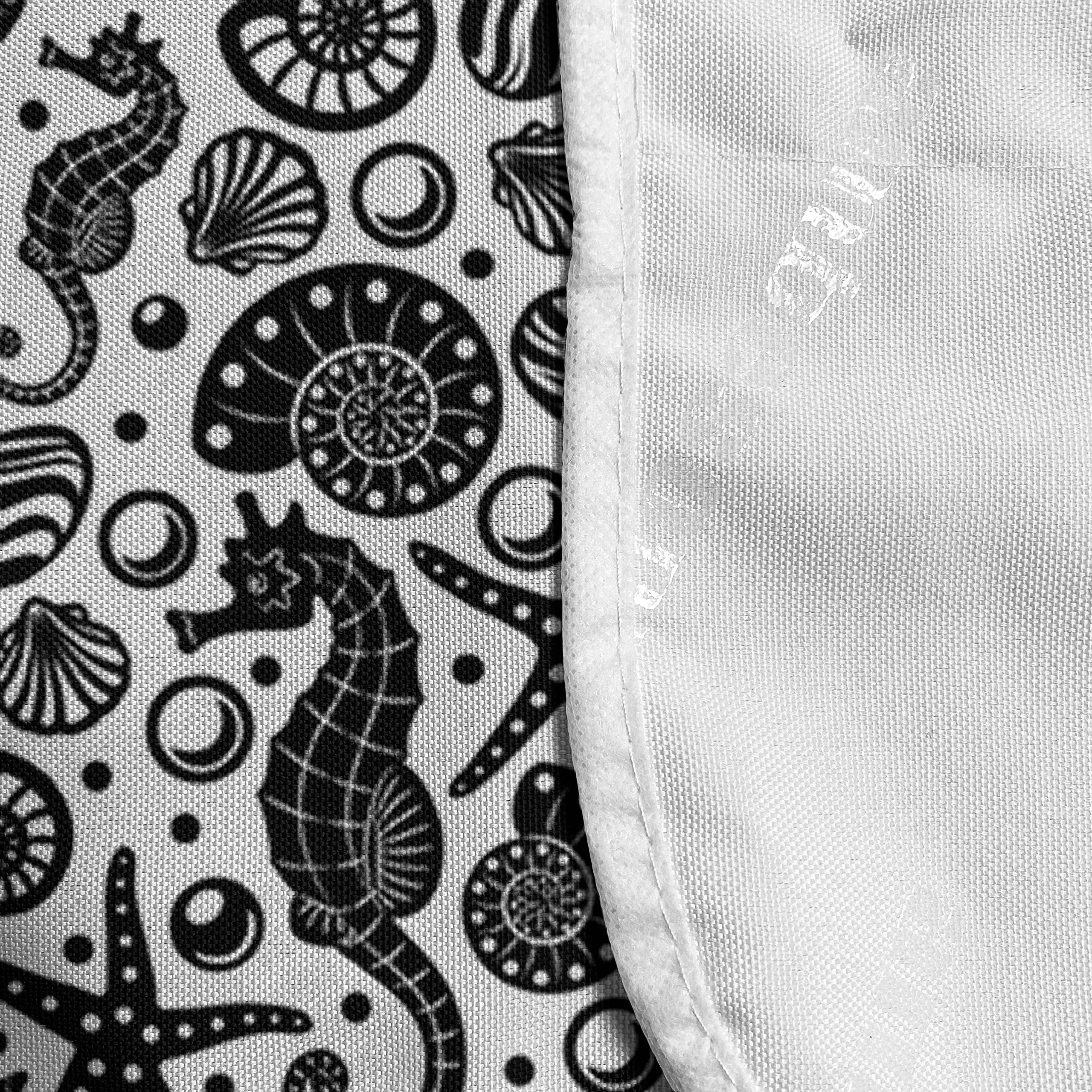 Ambesonne Waterproof Microwave Cover - Nautical Underwater Design with Seahorse, Starfish, Nautilus & Pebbles - 36