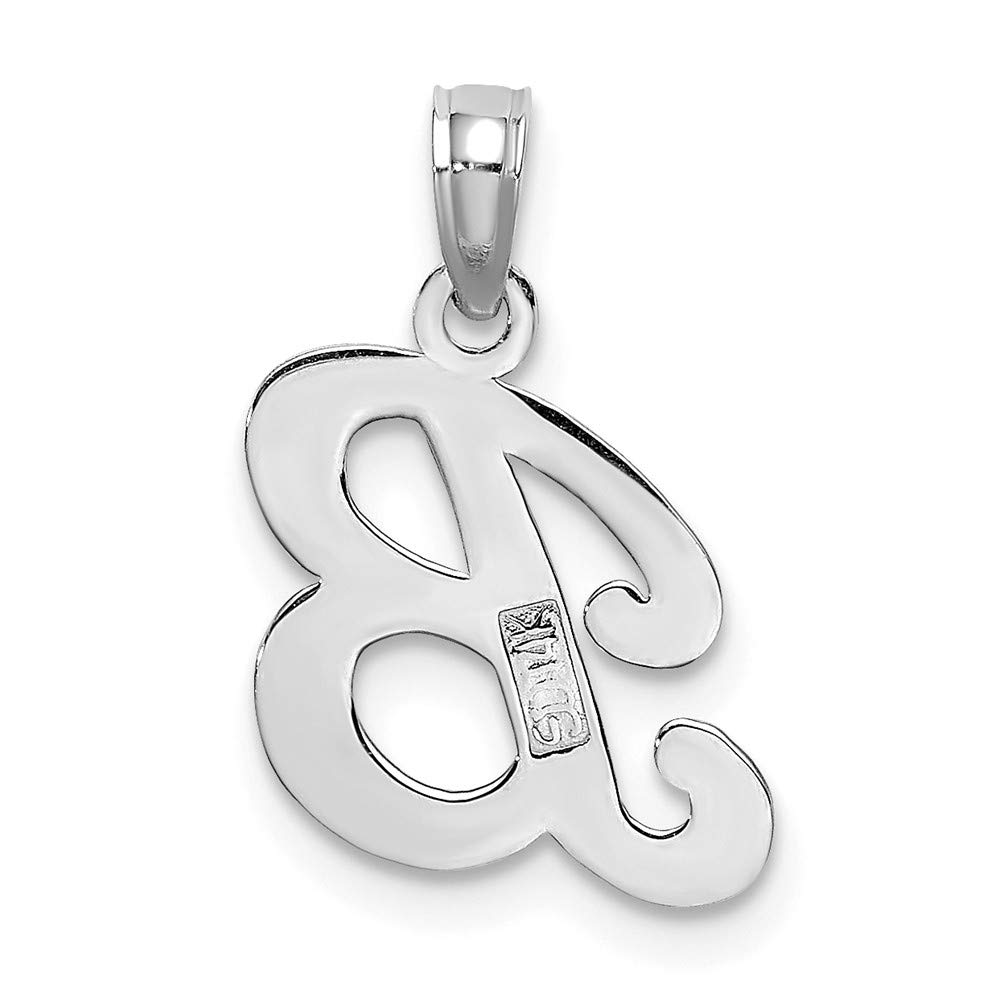 14K White Gold Alphabet Charm Pendant - Custom Initial Letter B, 13mm x 10mm, Dainty Jewelry for Necklace, Bracelet & Gift Giving - Perfect for Birthdays, Anniversaries and Personalized Keepsakes