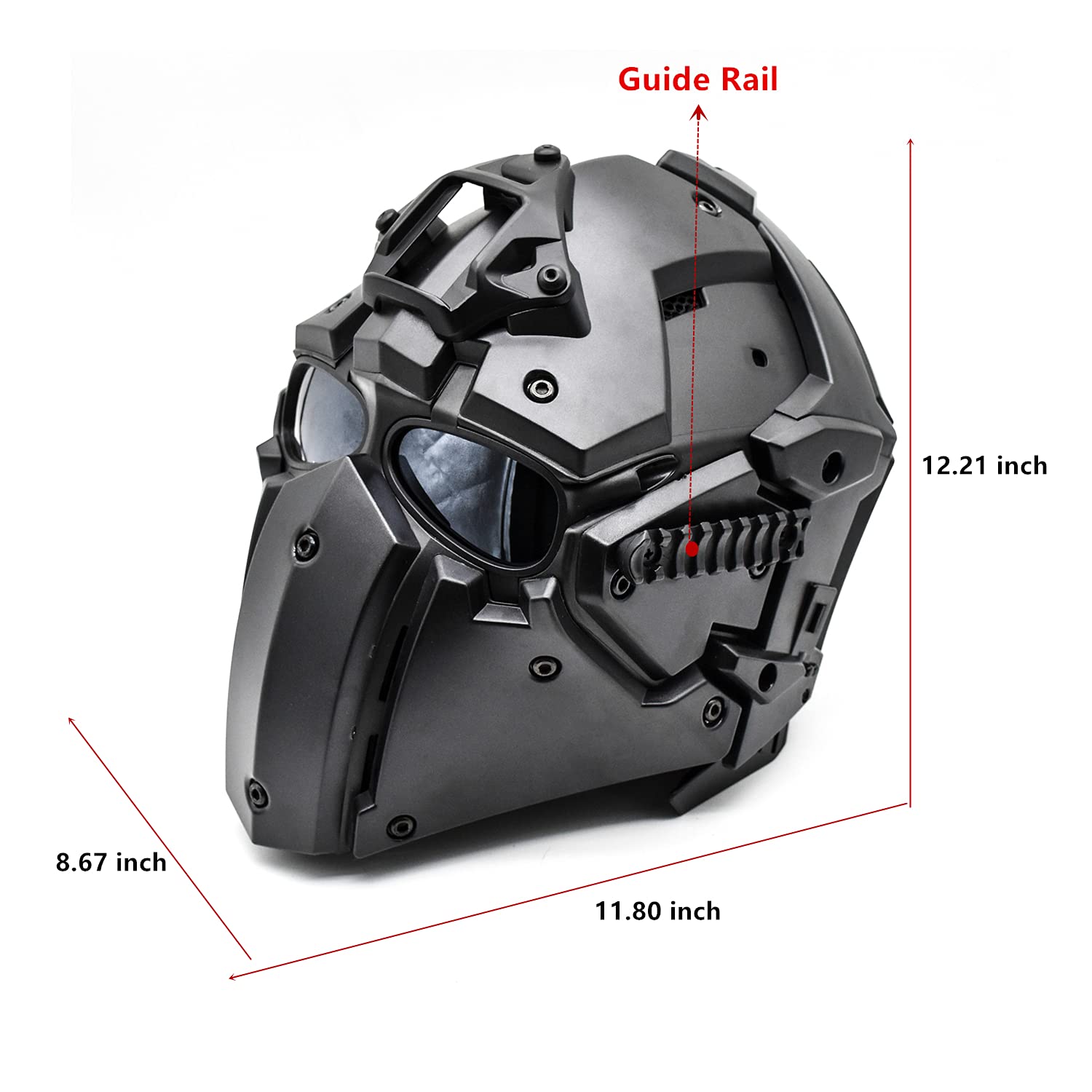 iMeshbean Tactical Full Face Protective Mask with Visor & Goggles - Airsoft Helmet for Hunting, Paintball, Cosplay & Movie Props - Ideal for Outdoor Sports, Military Simulation & Costume Events