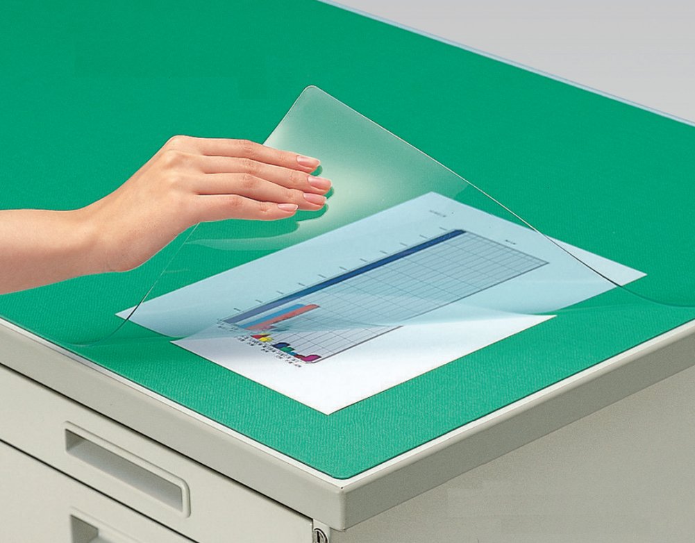 Polyethylene Foam MA-215N PVC-P Transparent Green Luster Underlay - Premium Japanese Import Desk Mat with Soft Cushioning for Office, Study & Home Workspaces