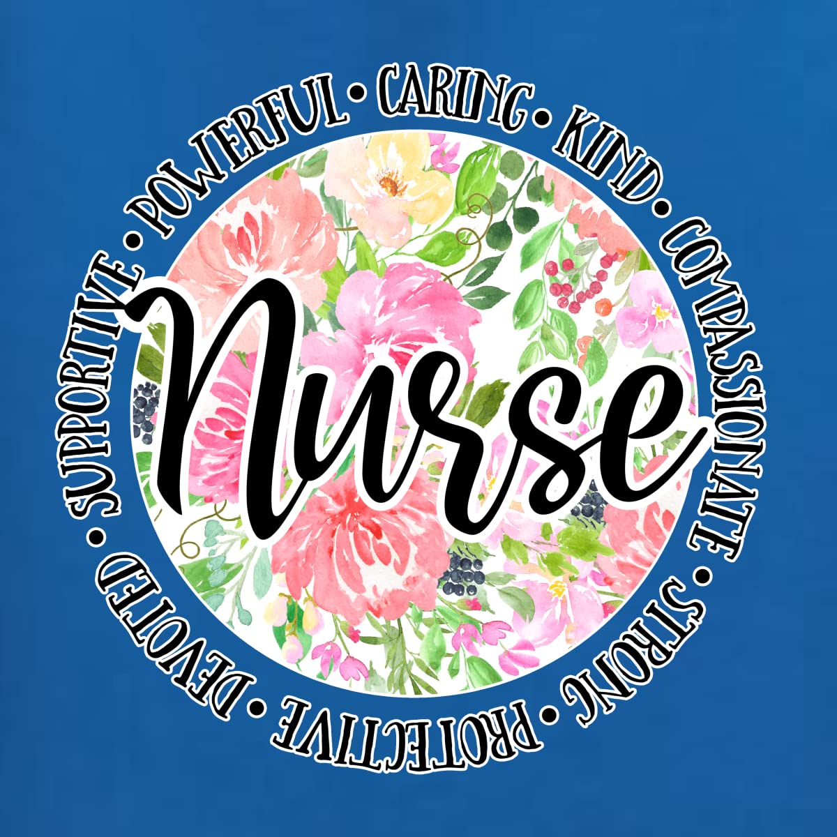 Wild Bobby Floral Nurse Appreciation Graphic Sweatshirt - Unisex Crewneck Pullover for Medical Professionals, Healthcare Workers & Pop Culture Fans | Perfect for Nurses Week, Hospital Gifts & Casual Wear