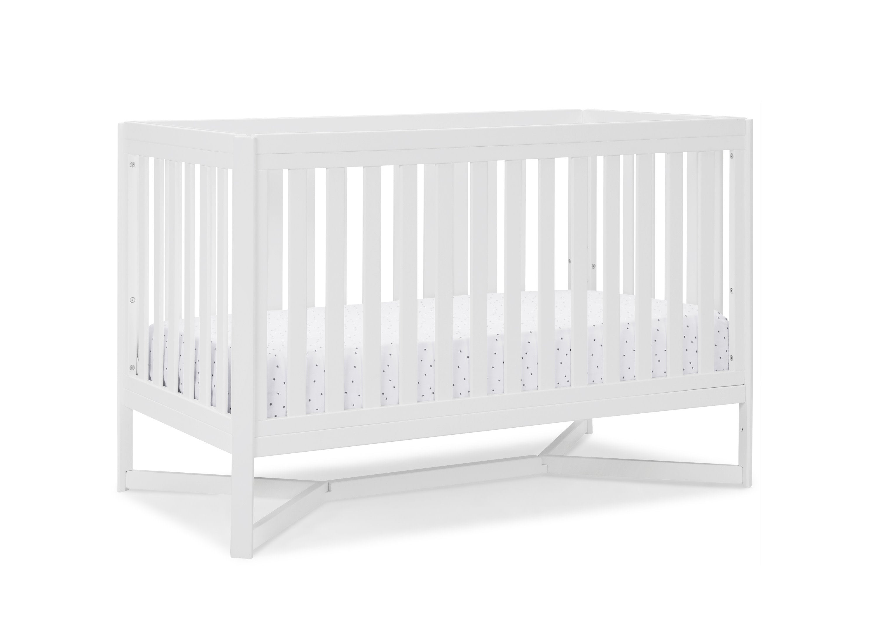 Tribeca 4-in-1 Convertible Baby Crib - White Nursery Furniture for Newborn to Toddler Bed - Perfect for Modern Nursery Rooms & Daycare Centers