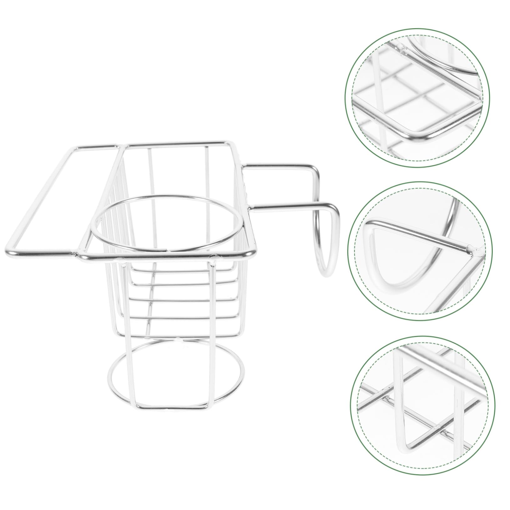 Stainless Steel Kitchen Sink Drainer & Scrubber Holder - 1pc Dish Drying Rack with Sponge Storage - Perfect for Organizing Sinks, Washing Dishes, and Keeping Countertops Clean