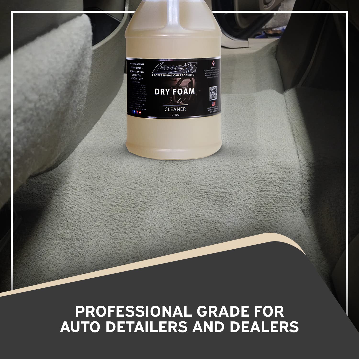 LANE'S Professional Carpet Cleaner Spray & Foam – 1 Gallon Heavy-Duty Stain & Odor Remover for Pets, Kids, and High-Traffic Areas – Deep Cleans Carpets, Upholstery, and Rugs at Home or Office