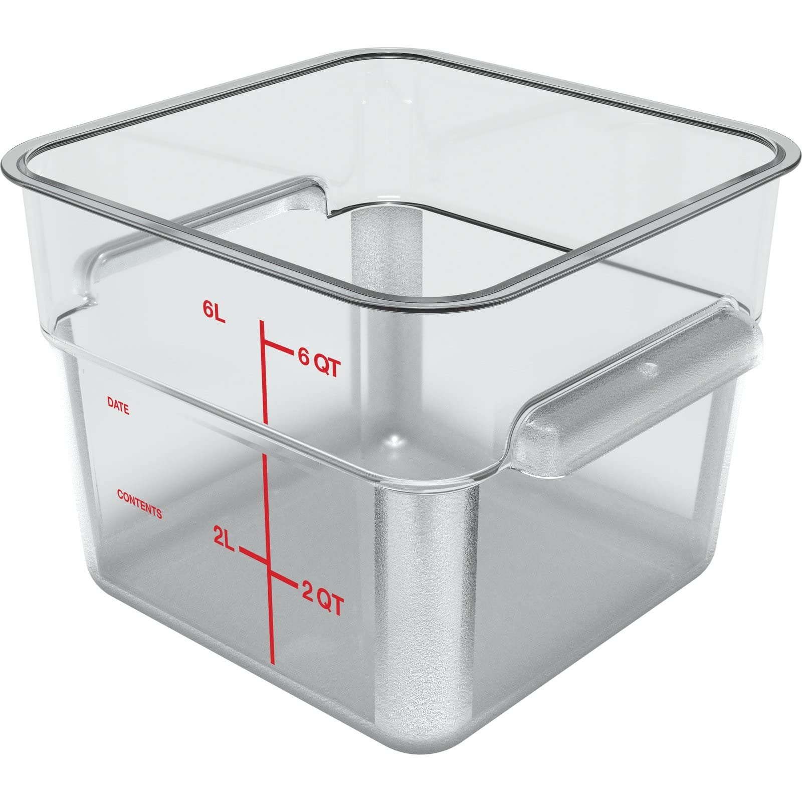 Carlisle 6-Quart Clear Polycarbonate (PC) Square Food Storage Container - Stackable Design for Catering, Buffets & Restaurants | Ideal for Meal Prep, Leftovers & Commercial Kitchen Storage