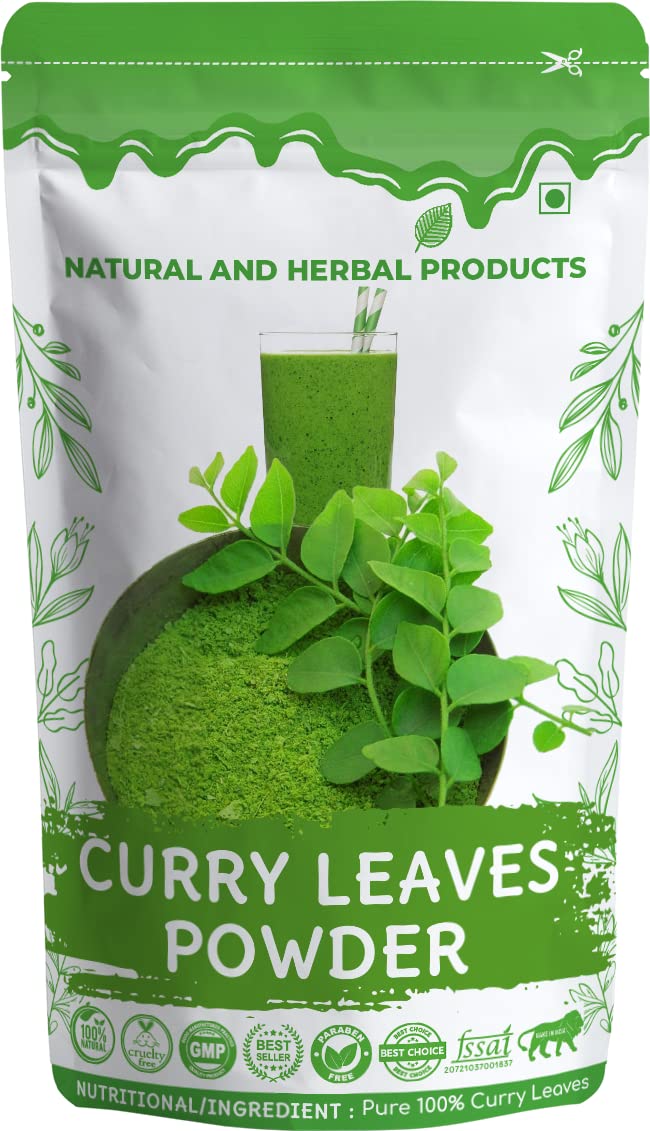 Organic Curry Leaf Powder 100g - Pure & Natural for Cooking, Skin Care & Hair Growth | Evens Skin Tone, Reduces Pimples & Dark Circles | Supports Diabetes Control | Perfect for Cooking, Tea & Beauty Routines