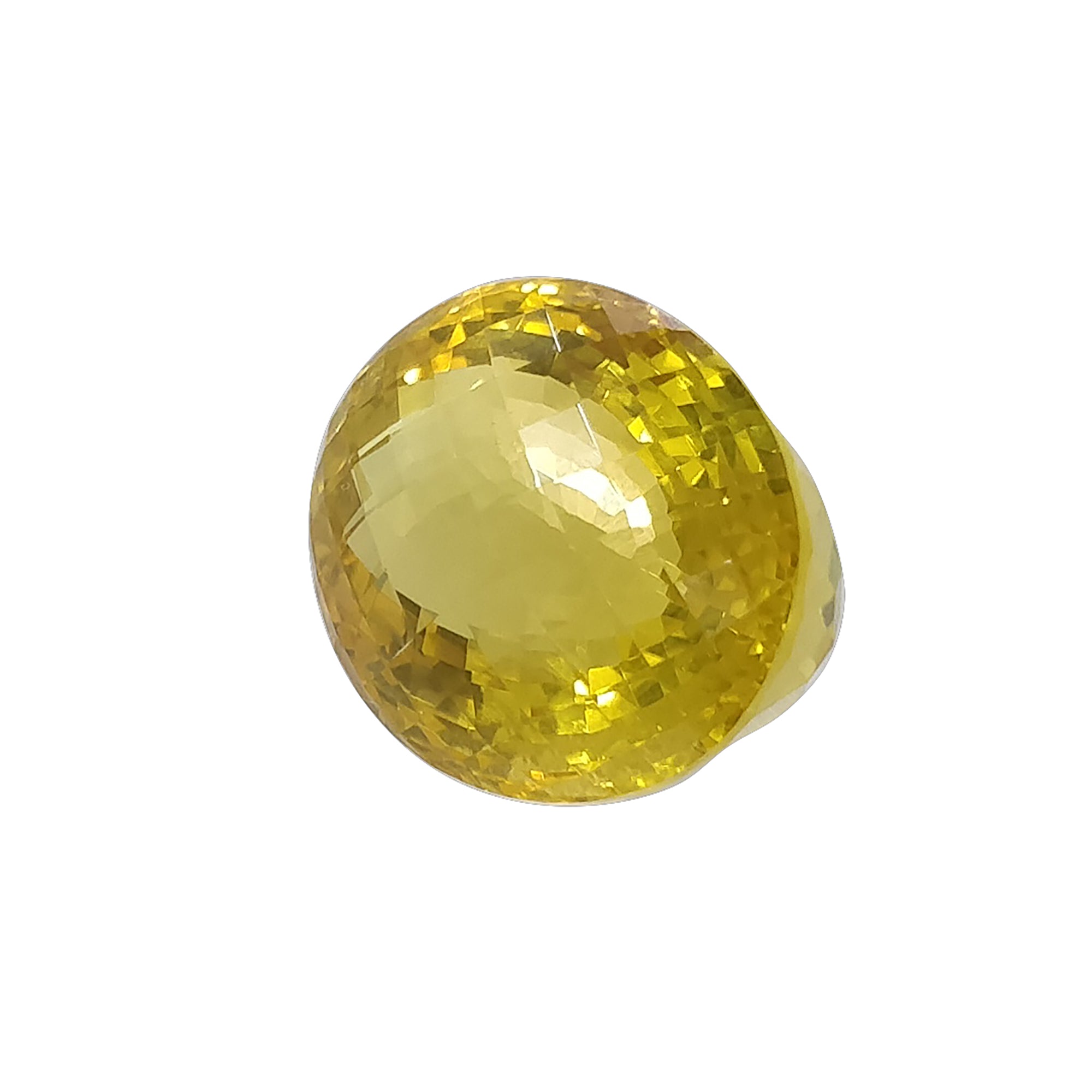 Natural Untreated Yellow Citrine Gemstone - 37.20cts Oval Checker Cut (24x18.5mm) for Jewelry Making, Engagement Rings & Healing Crystal Collections