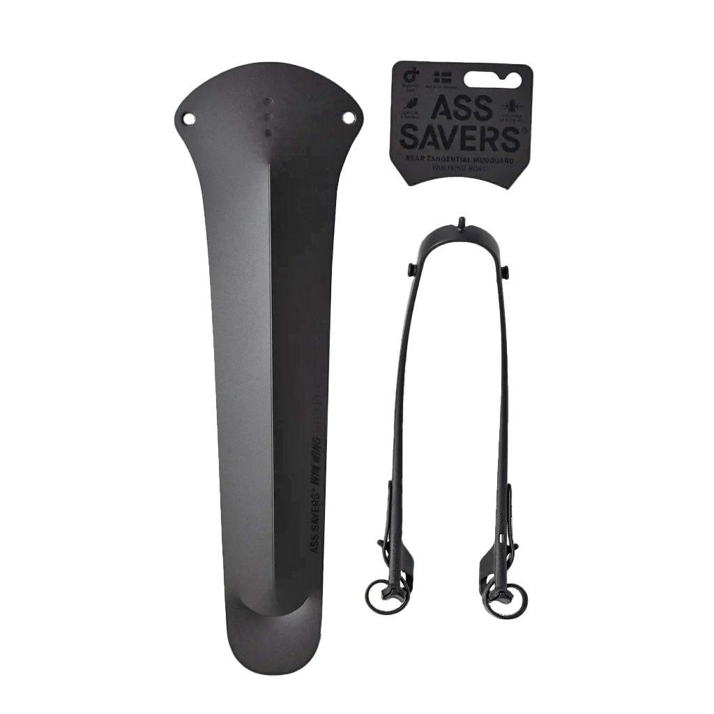 Ass Savers Win Wing 2 Road Bike Fender - Black | Lightweight Mudguard for Road Bikes | Perfect for Wet Weather Cycling & Commuting