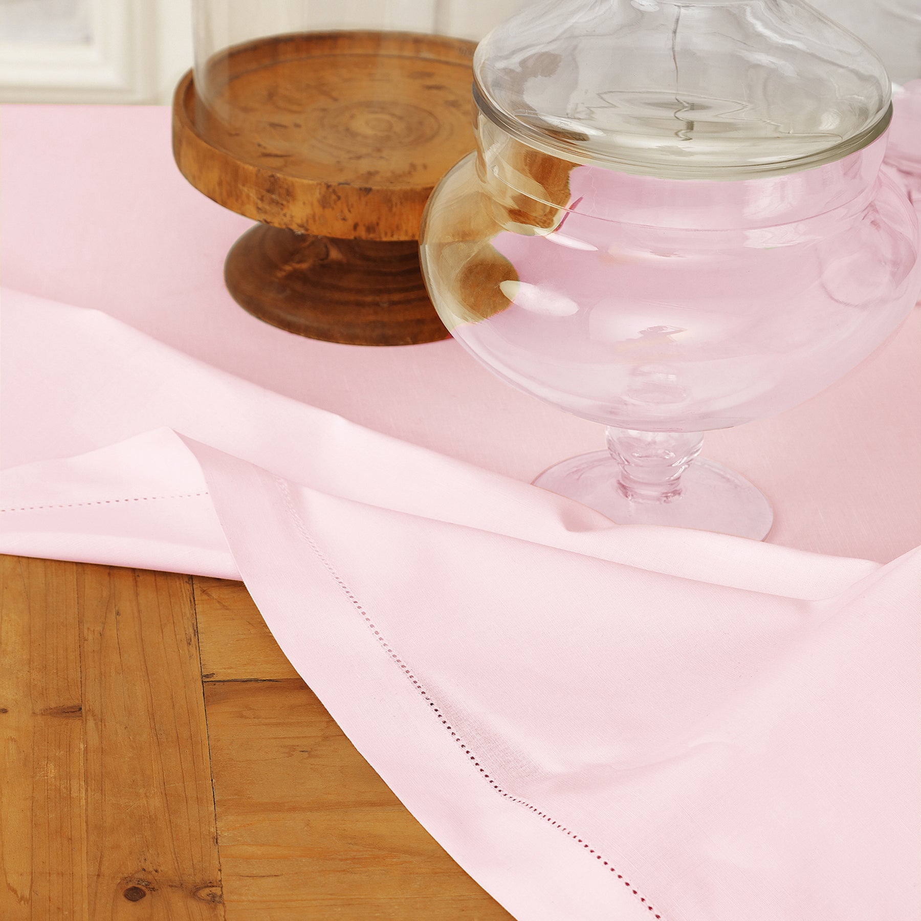 Premium Cotton Linen Hemstitch Tablecloth - Elegant Dining Table Cover for Home Decor, Parties & Special Occasions