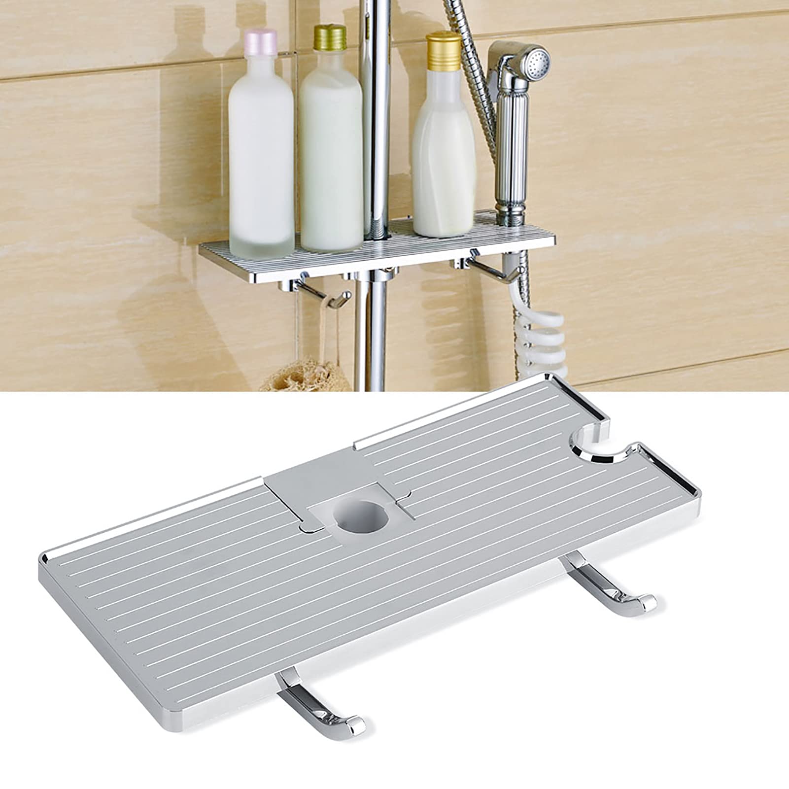 ABS Shower Storage Holder - Waterproof Bathroom Organizer for Toilet, Kitchen & Dorm | Perfect for Small Space Organization & Shower Caddy Replacement