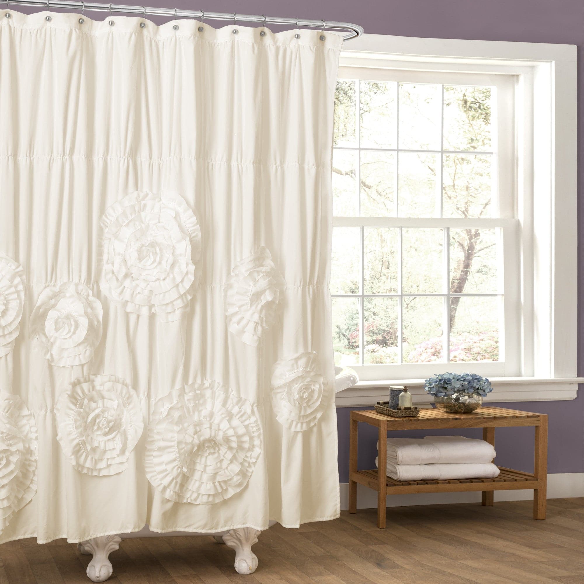 Serena Waterproof Polyester Shower Curtain - Elegant Bathroom Decor for Home & Hotel Use