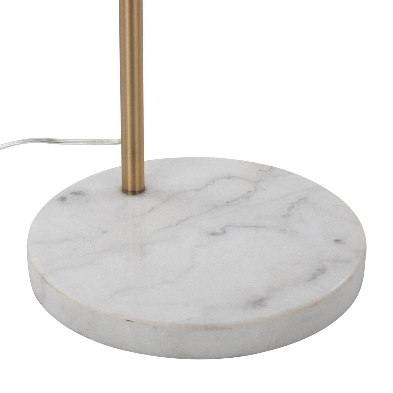 Modern March Floor Lamp - Adjustable Standing Lamp for Living Room & Bedroom - Tall Corner Lamp with White Marble Base, Antique Brass Metal & Black Linen Shade - Perfect for Reading Nook, Home Office Lighting and Cozy Ambience