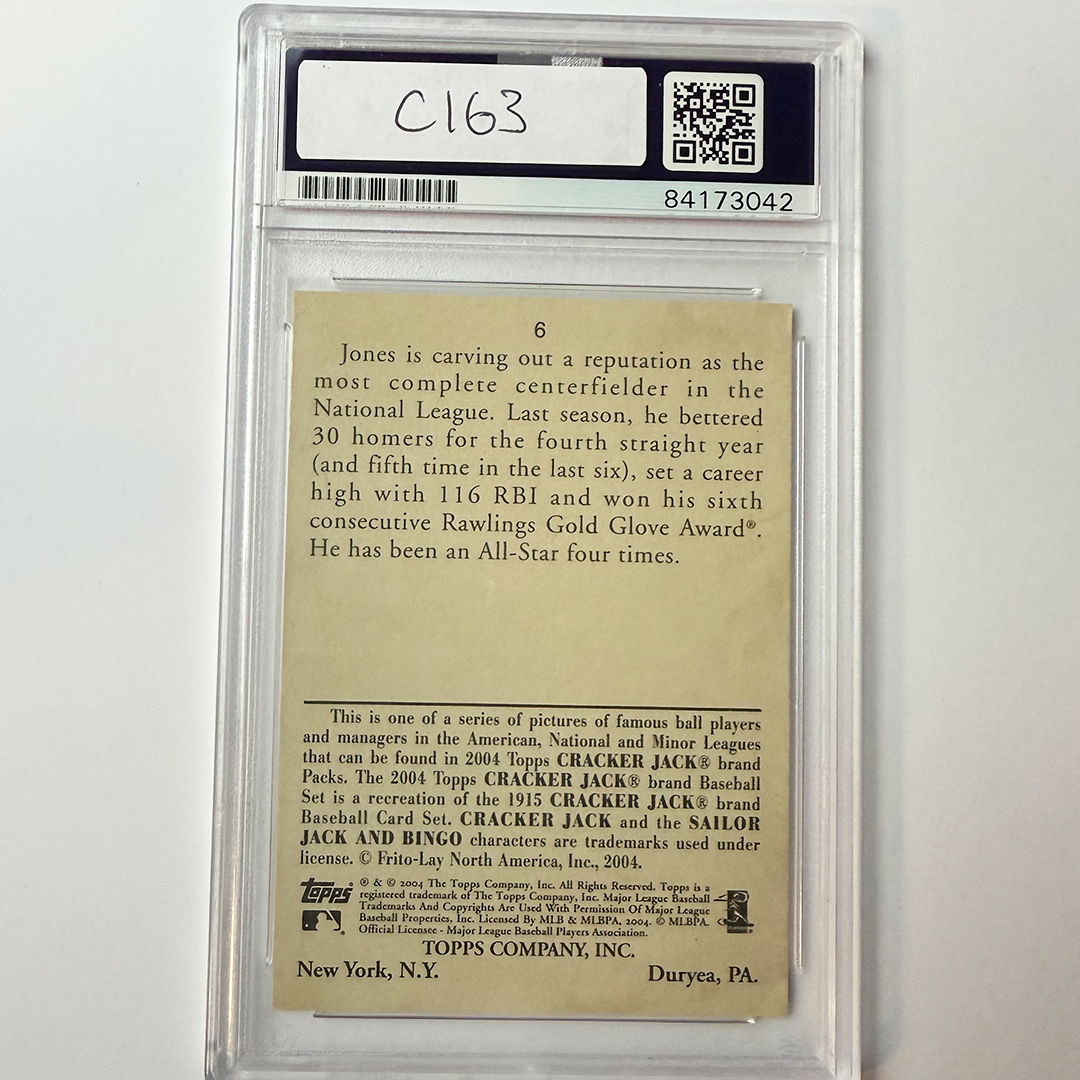 Authentic Andruw Jones Signed 2004 Topps Cracker Jack #6 PSA Certified Auto Baseball Card - Perfect for Collectors, Sports Memorabilia Displays & Braves Fans Gifts