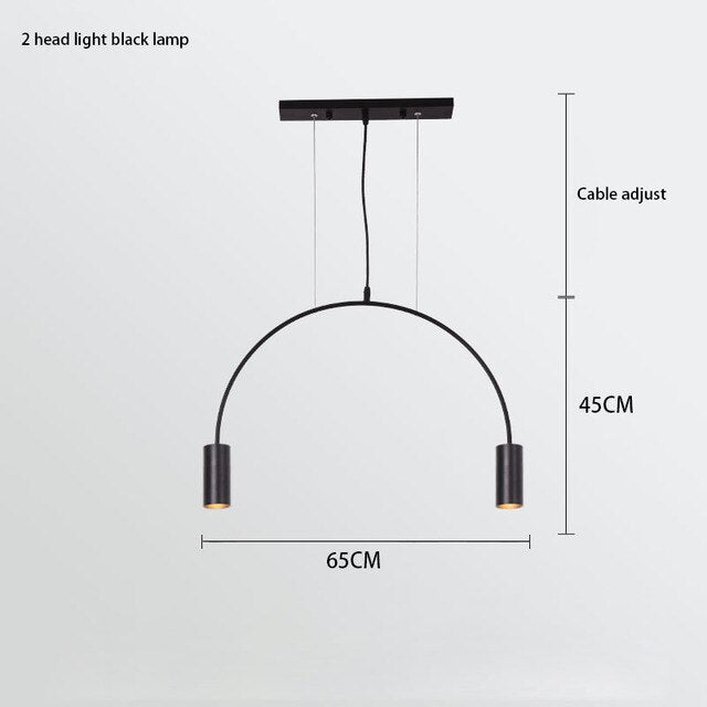 Elegant Curve Hanging Light - Modern LED Pendant Lighting Fixture for Dining Room, Kitchen Island & Bedroom Decor