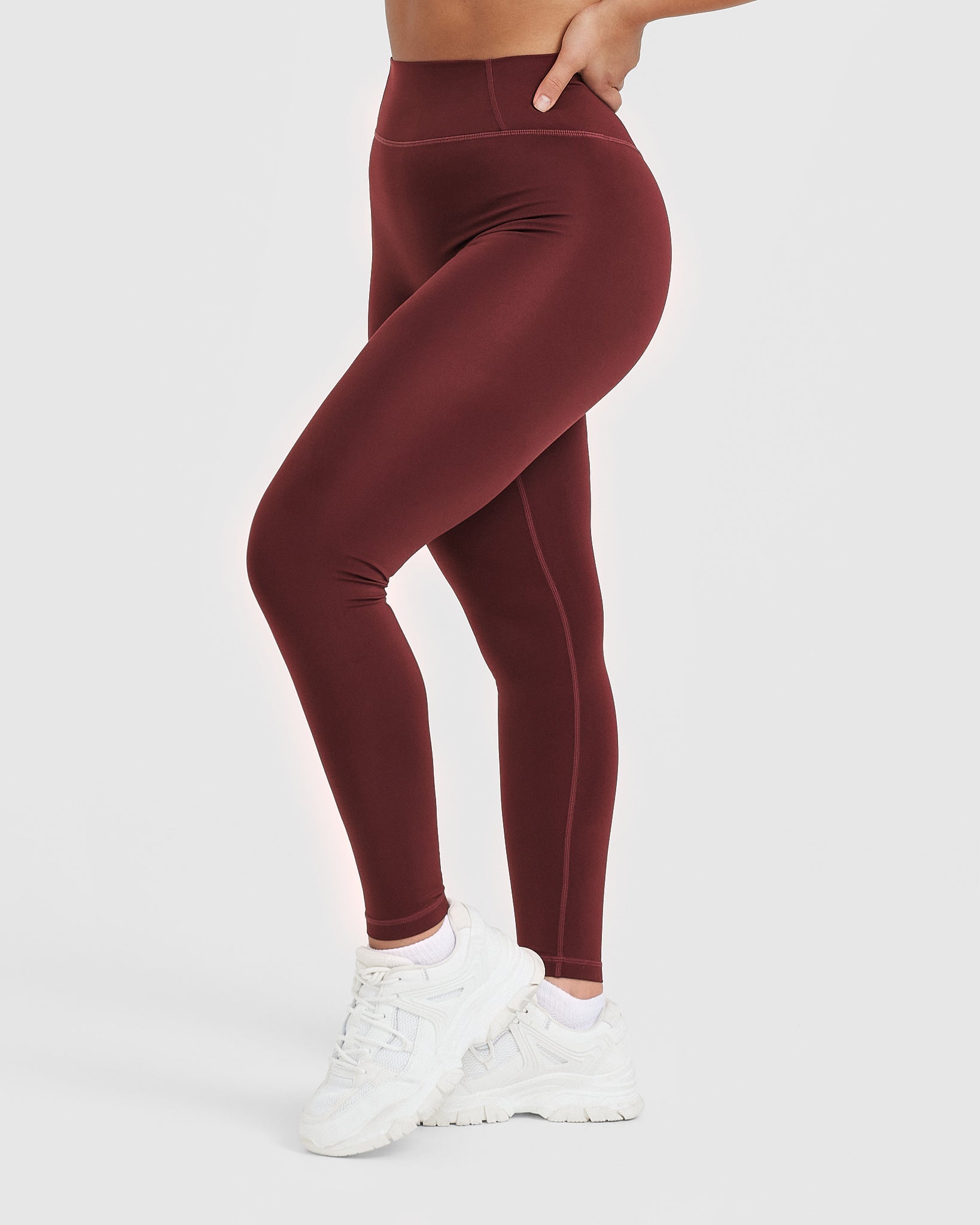 Timeless High Waisted Leggings for Women - Mulled Wine Color Yoga Pants with Pockets | Perfect for Yoga, Workout, Running and Everyday Wear
