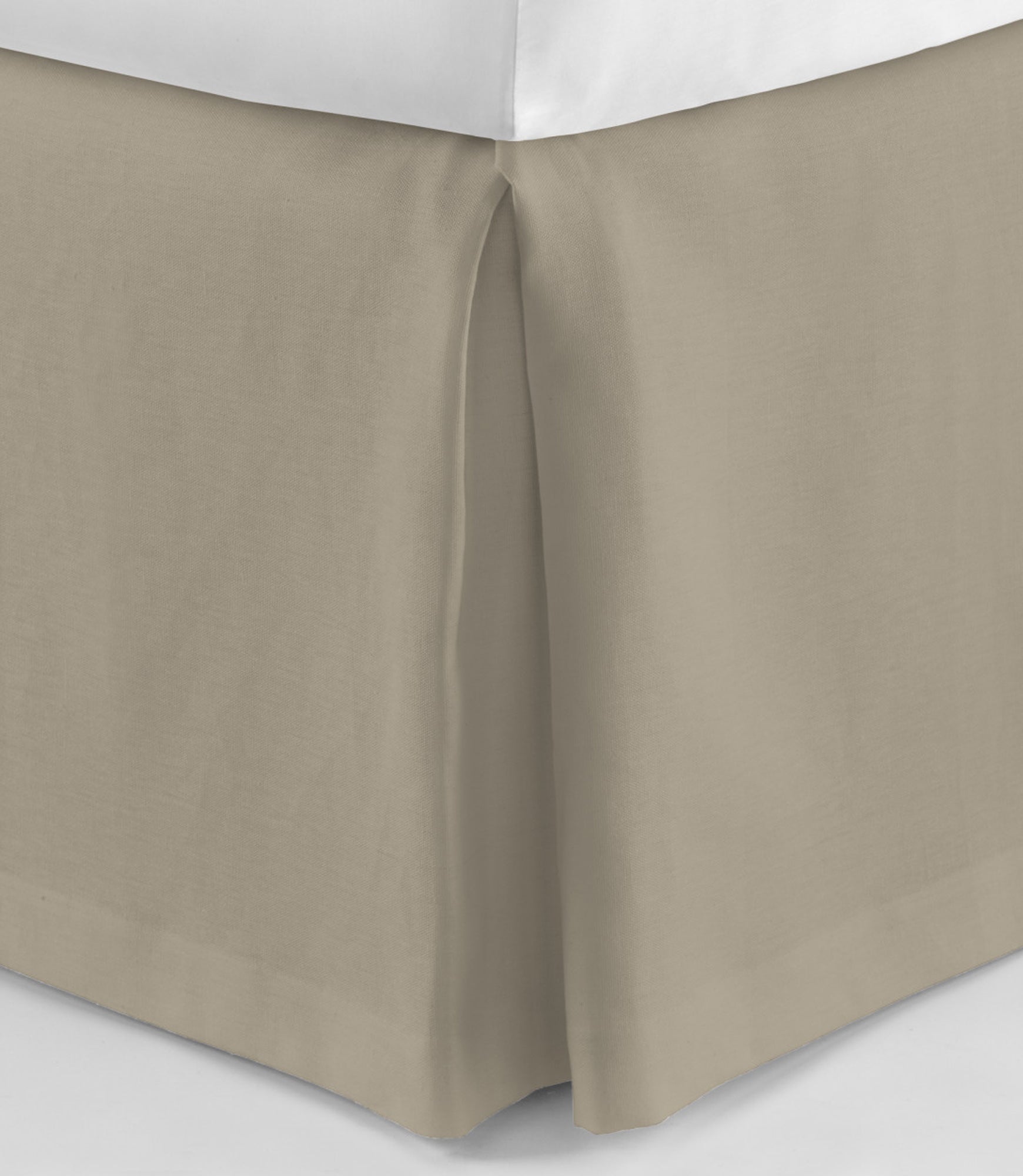 Rio Linen Bed Skirt - Premium Fitted Dust Ruffle for Queen/King Size Beds - Breathable Natural Fabric for Elegant Bedroom Decor - Perfect for Hotels, Guest Rooms & Master Suites