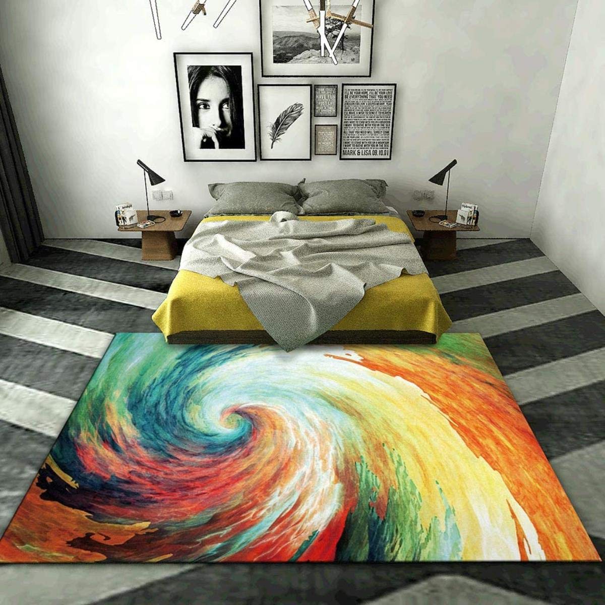 KWEE Modern Large Non-Slip Geometric Area Rug - Super Soft Floor Carpet for Bedroom, Living Room, Nursery - 80x160cm Christmas Home Decor - Perfect for Cozy Family Gatherings & Holiday Celebrations