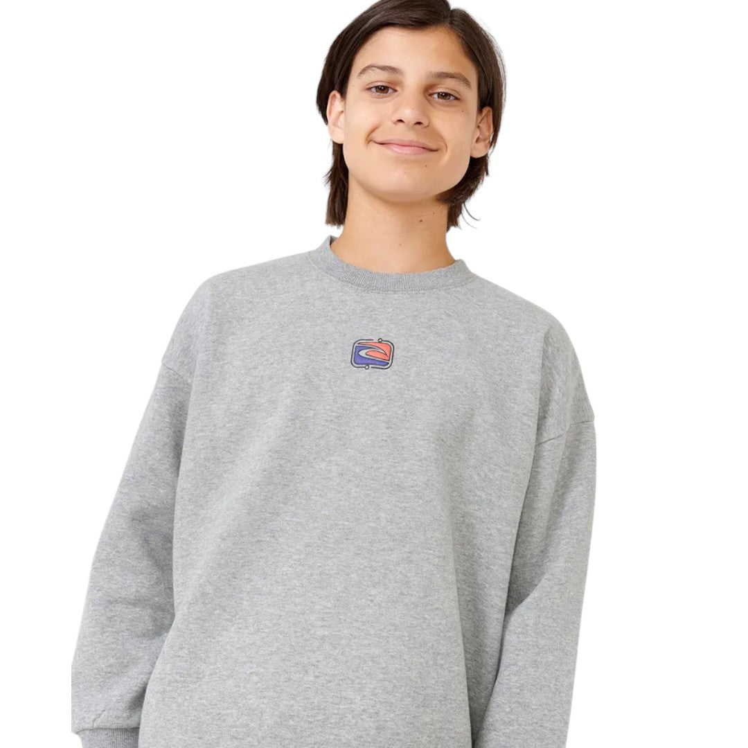 Ripcurl Boys Evolution Crew - Kids' Quick-Dry Comfort T-Shirt for Surfing, Swimming & Outdoor Activities
