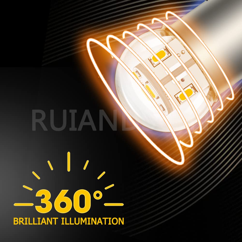 Ruiandsion 2-Pack 1157 LED Bulbs 12V BAY15D (2057/2357/7528 Compatible) - Warm White 3014 12SMD LED Chipsets for Backup, Reverse, Brake & Tail Lights - Perfect for Cars, Trucks, SUVs & Motorcycles