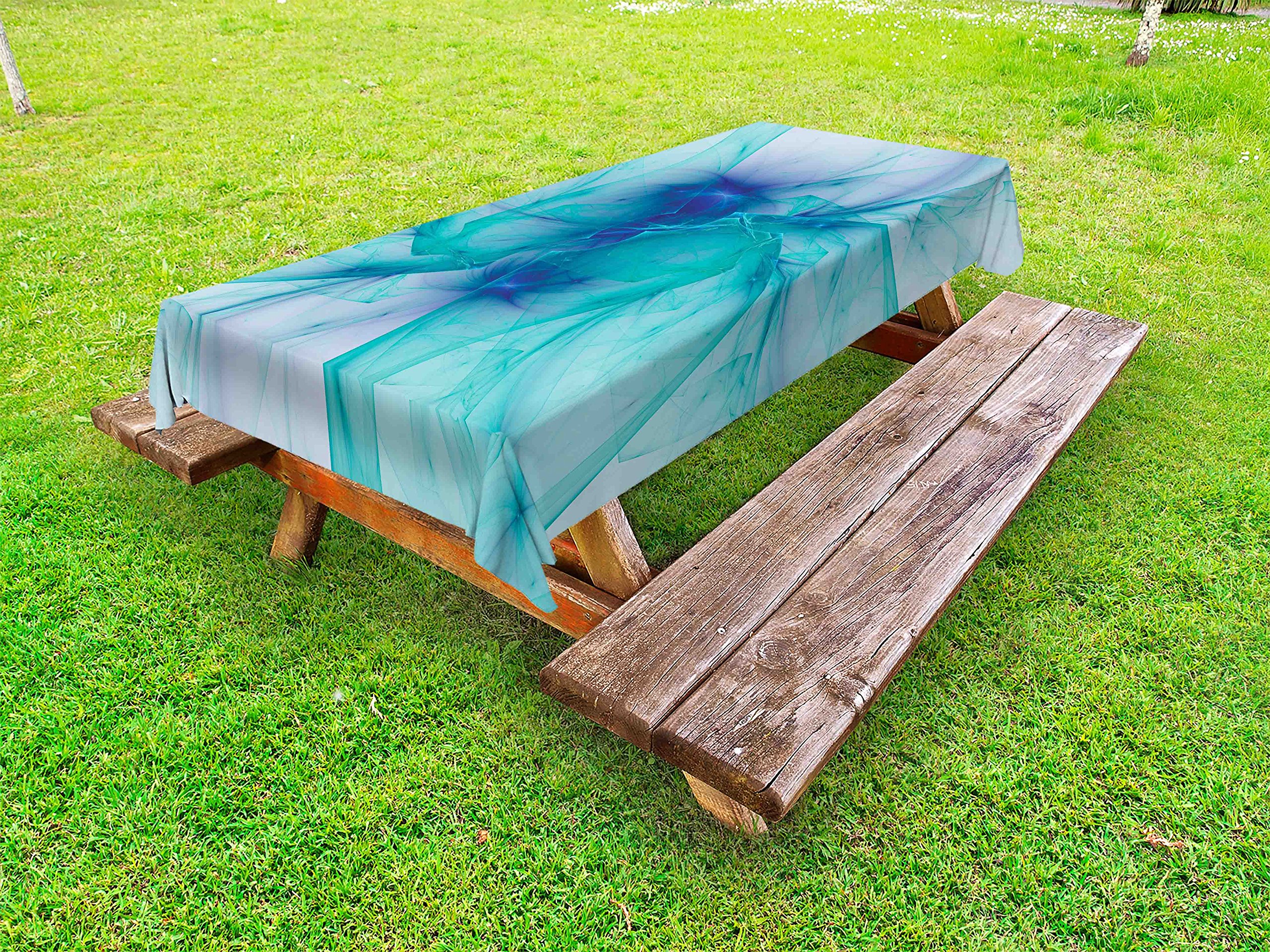 Ambesonne Psychedelic Style Outdoor Tablecloth - Modern Creative Computer Art Design, Washable Picnic Table Cover 58