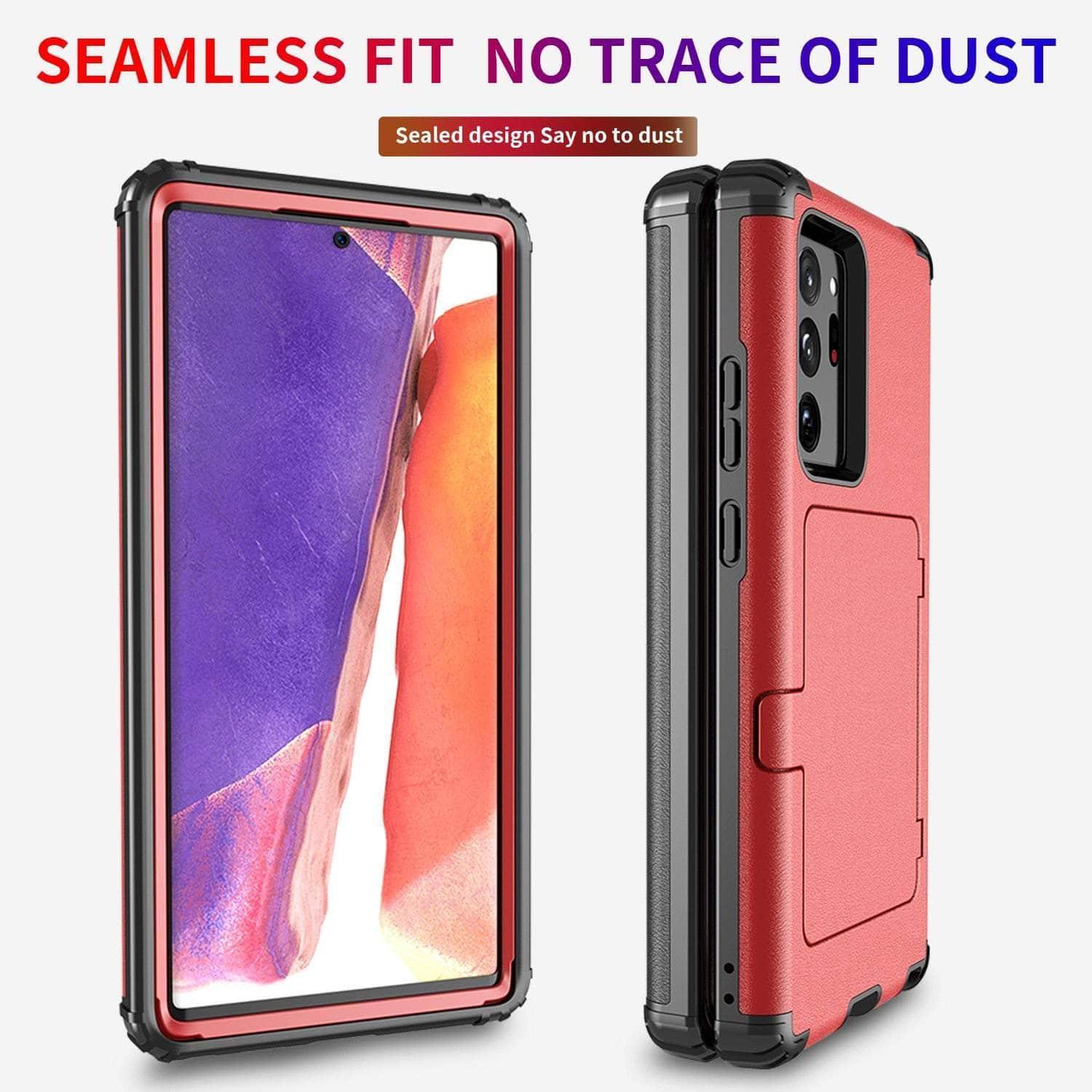 Samsung Galaxy Phone Case with Mirror & Card Slots - Protective Armor Cover for Makeup & Daily Use