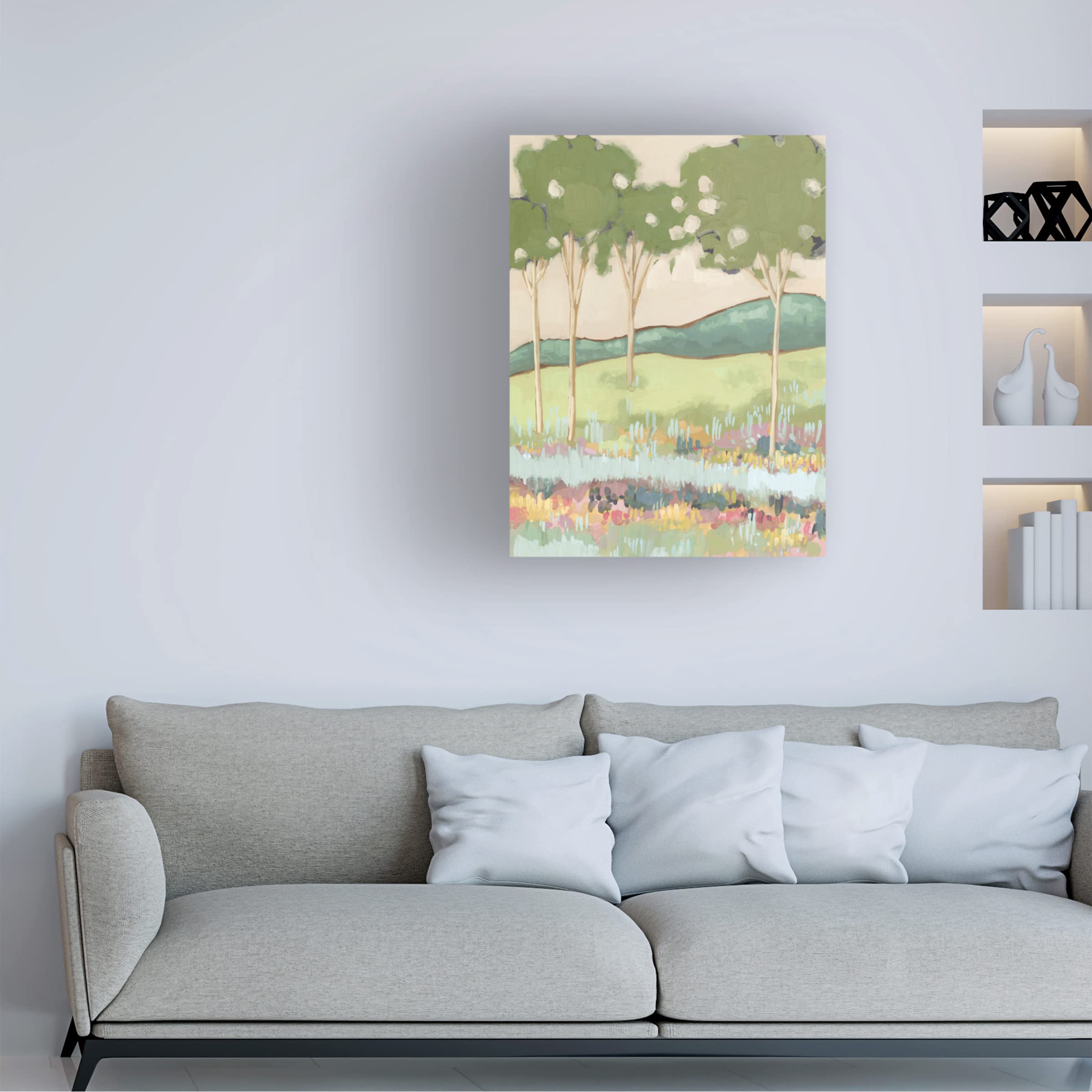 Trademark Fine Art 'Shades of Trees I' Canvas Wall Art Print by Melissa Wang - Nature Inspired Home Decor for Living Room, Bedroom & Office