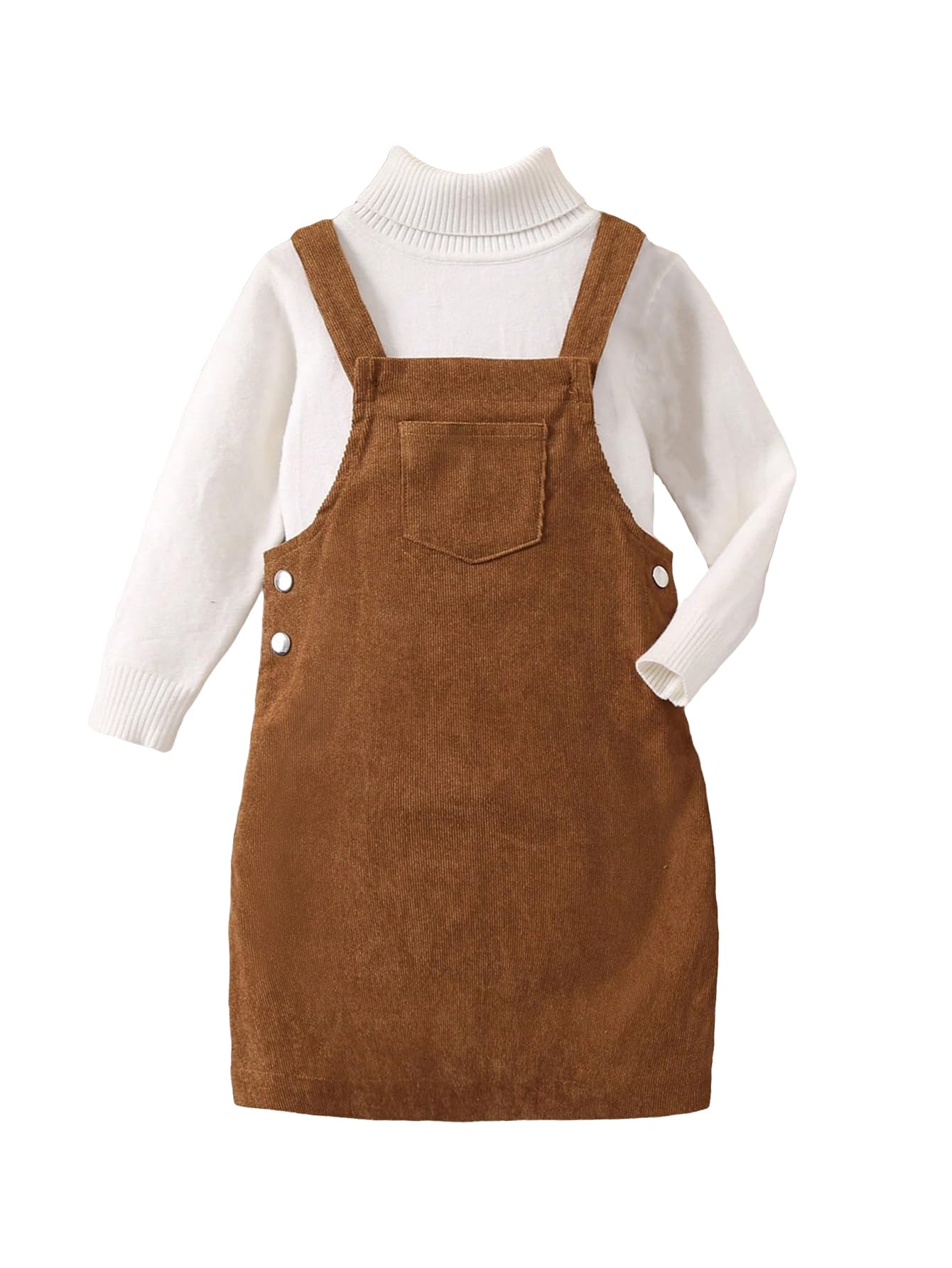 SOLY HUX Girls' Sleeveless Pinafore Dress with Pocket - Knee-Length Overalls for Toddlers 2-4T | Playdate, School & Special Occasion Outfits