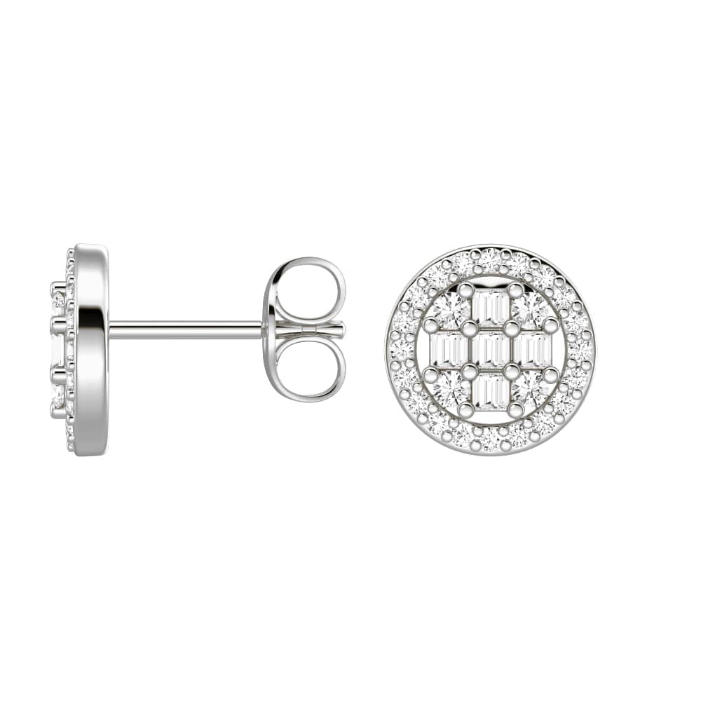 Lab Grown Diamond Infinity Halo Stud Earrings - Circle Cluster Design for Women | Perfect for Weddings, Anniversaries & Special Occasions