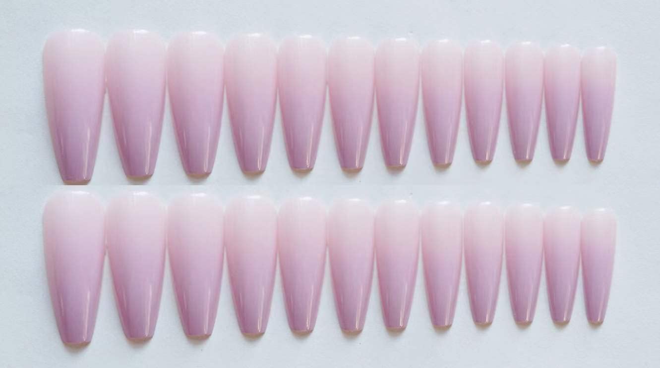 Extra Long Ballet Coffin Press on Nails - Purple Gradient Fake Nails 24 Pcs for Women & Girls | Acrylic False Nails for Parties, Weddings, Halloween & Special Occasions