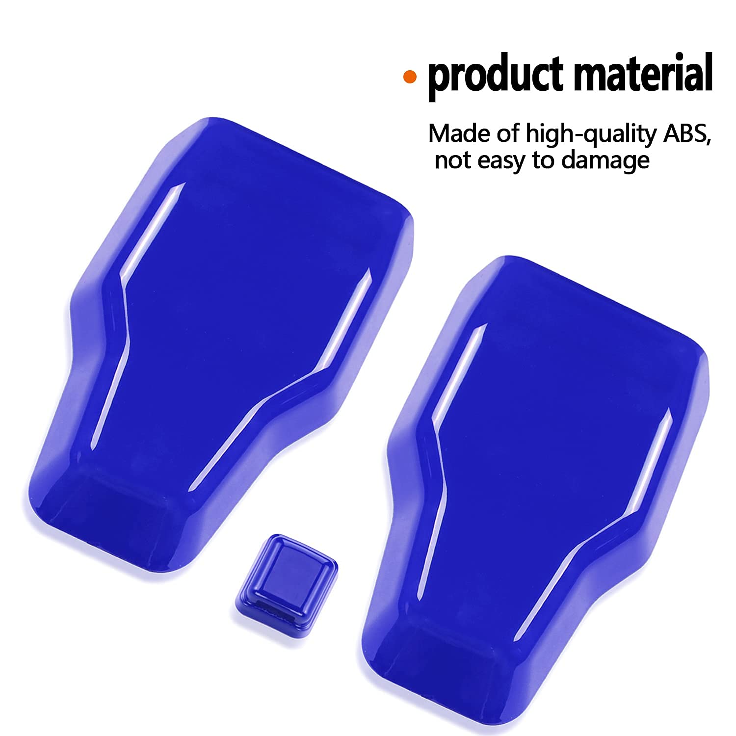 2018-2021 Jeep Wrangler JL ABS Rear Tail Door Window Hinge & Wiper Nozzle Cover Trim - Blue 3Pcs Replacement Accessories for Off-Roading & Car Customization