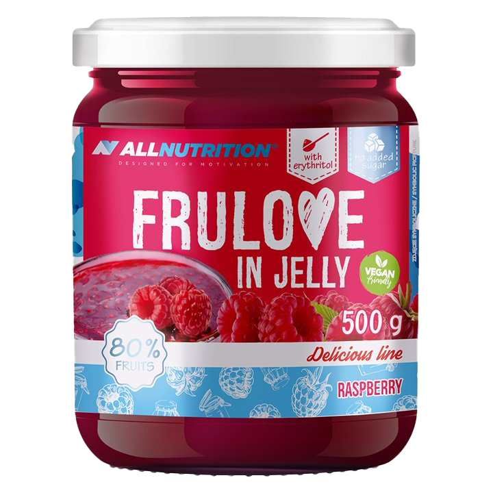 Allnutrition Frulove In Jelly - Raspberry Flavor 500g | Delicious Fruit Jelly Snacks for Energy & Recovery | Perfect for Gym, Hiking & Healthy On-the-Go Lifestyle