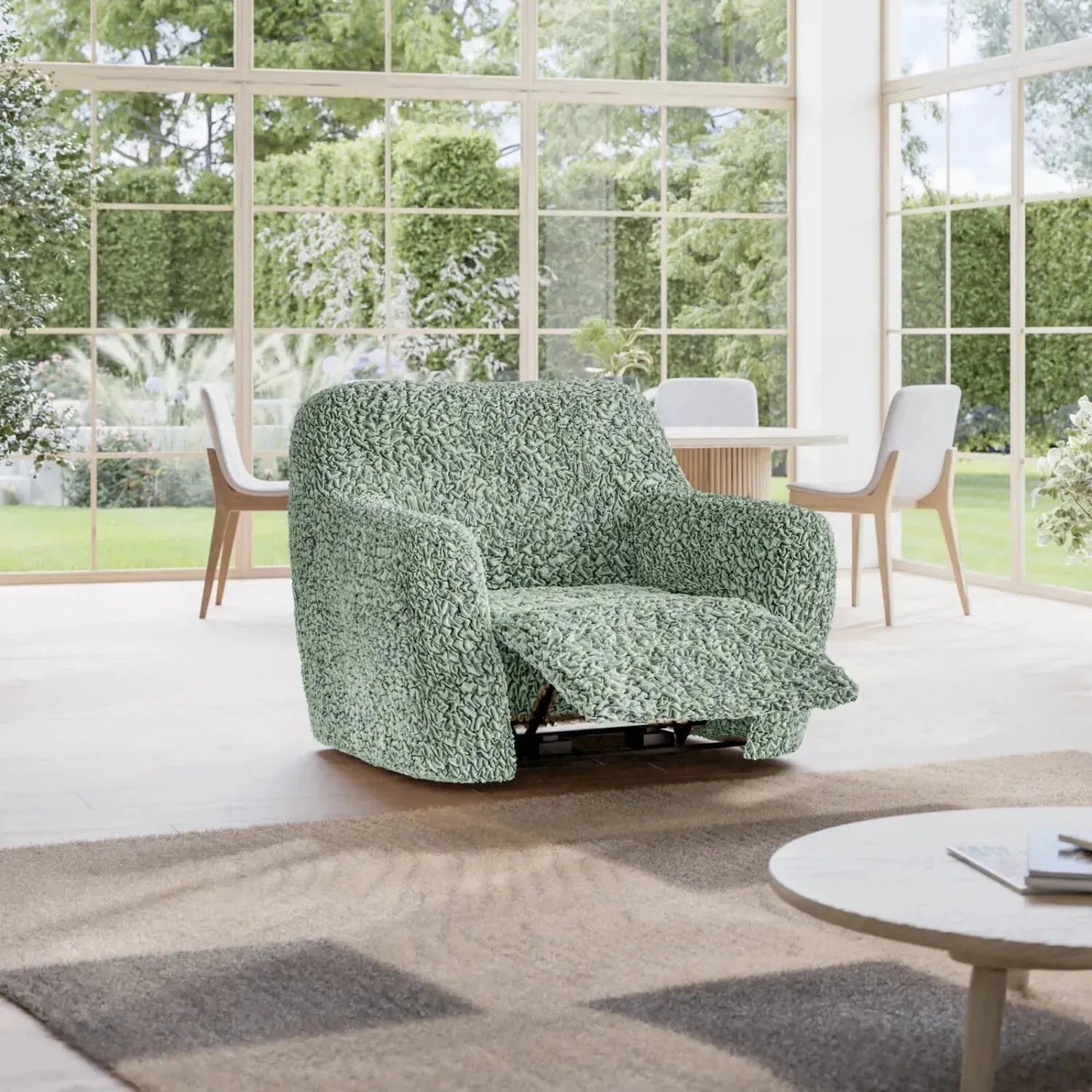 Fuco Cotton Reclining Armchair Slipcover - Stretchable Furniture Protector for Living Room, Bedroom & Home Theater Comfort